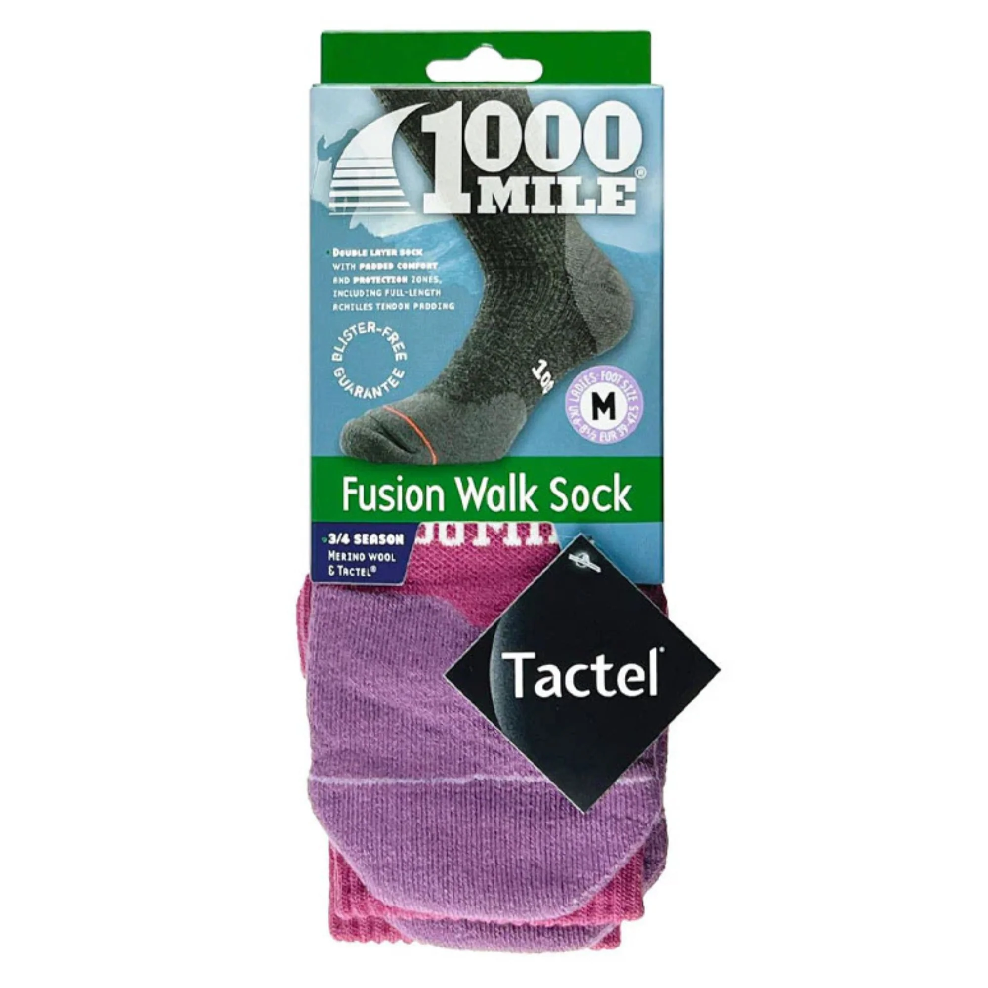 1000 Mile Women's Fusion Antiblister Tactel® Merino Blend Double Layer Socks (Mauve) - Image 6
