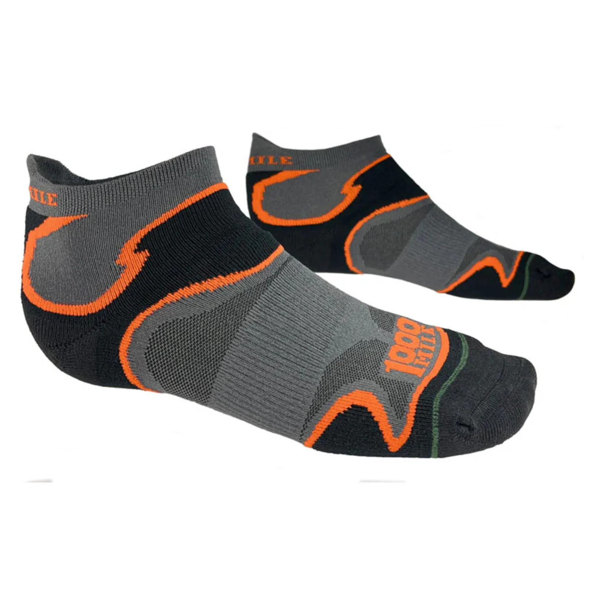 1000 Mile Men's Fusion Tactel® Double Layer Socklet (Black/Orange) - Image 4