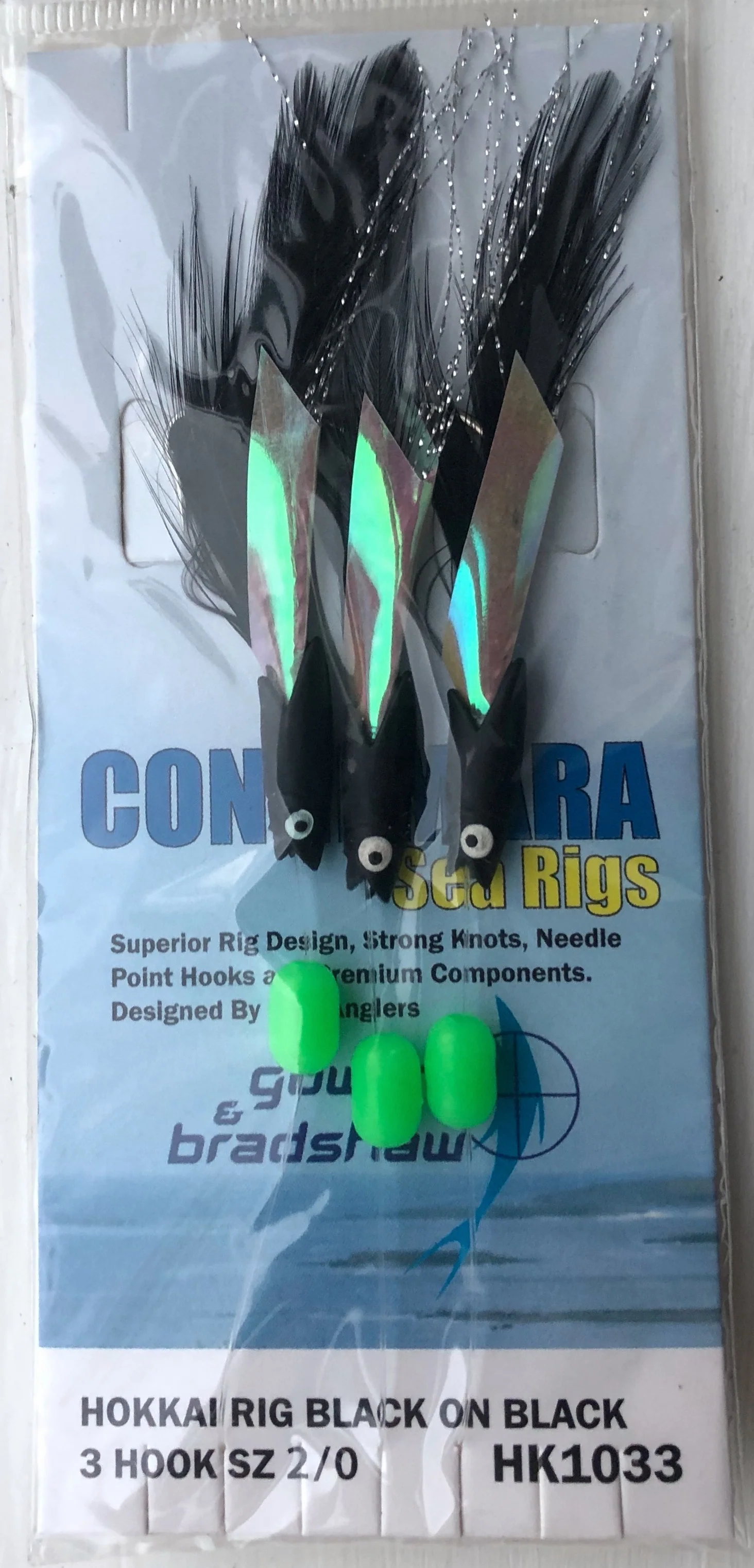 Gowen & Bradshaw Connemara Hokkai 3 Hook Rig (Size 2/0)(Black On Black)