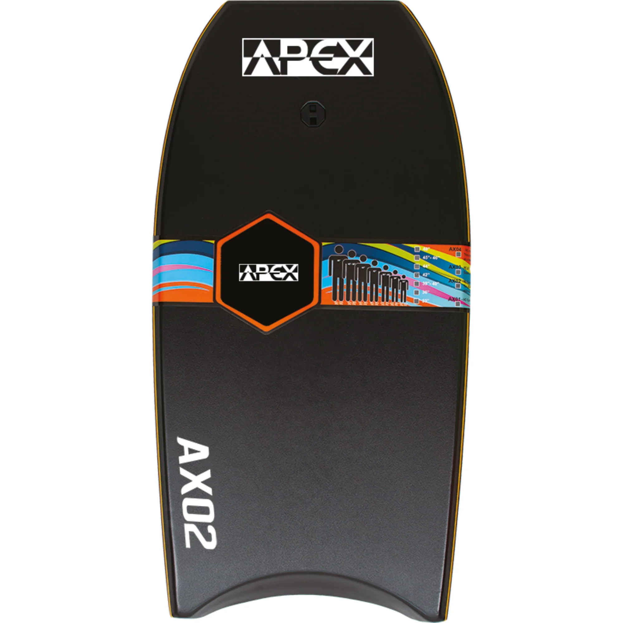Alder Apex AX02 Bodyboard (48in)(Black/Orange)