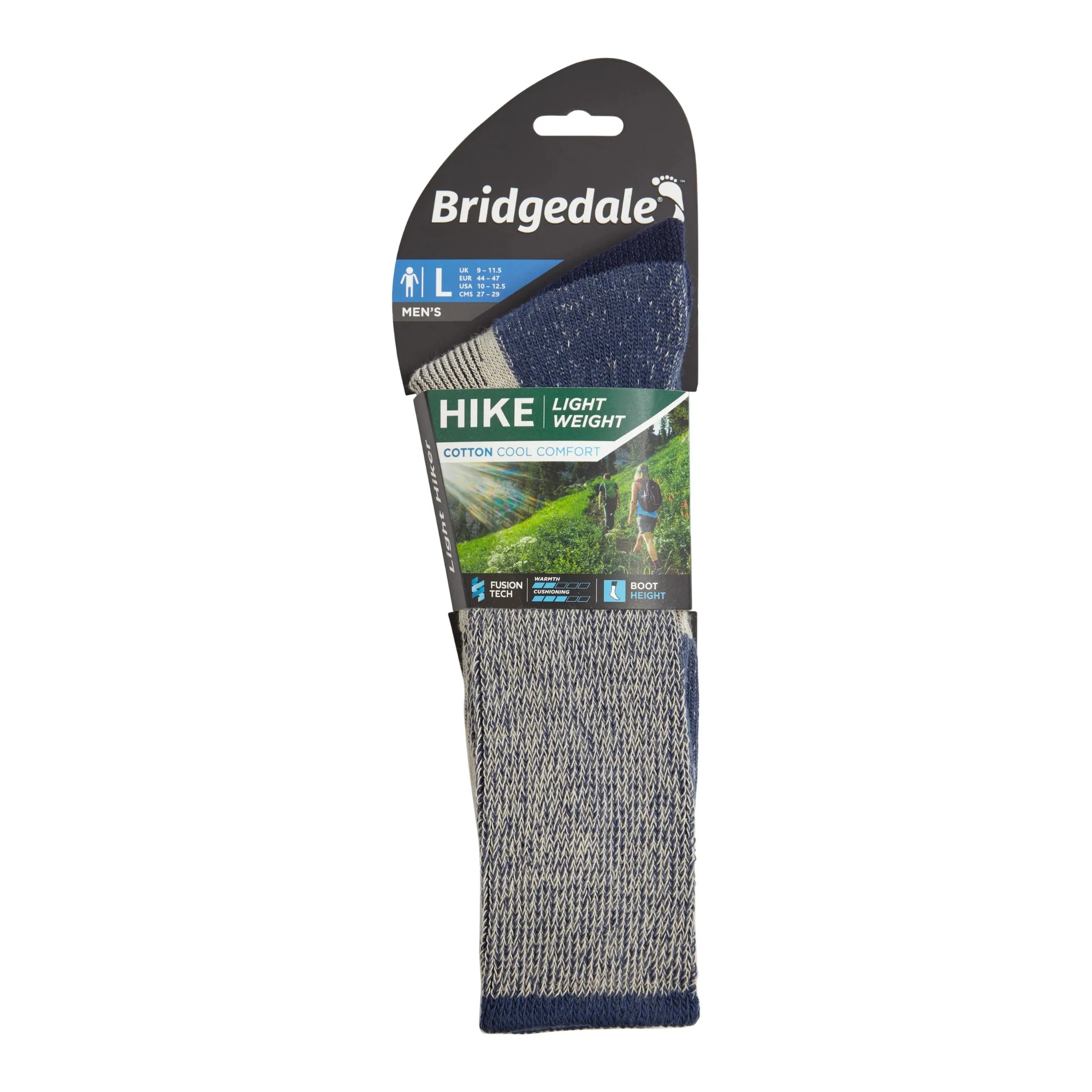 Bridgedale Hike Lightweight Cotton Comfort Boot Length Socks (Indigo) - Image 3