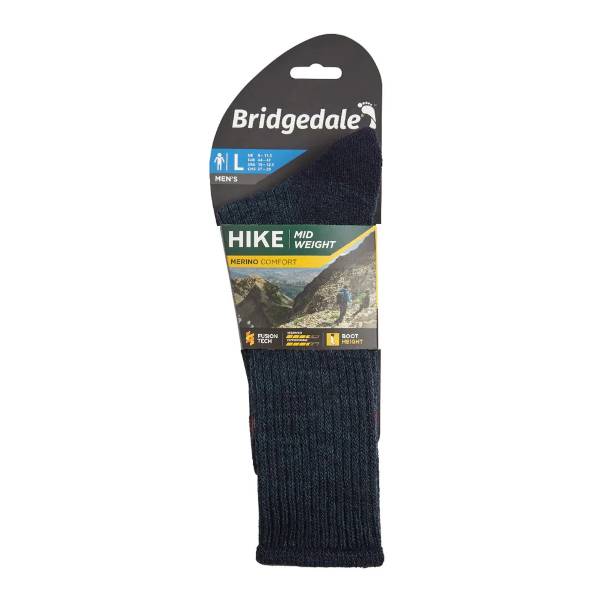 Bridgedale Men's Hike Midweight Merino Comfort Boot Length Socks (Navy) - Image 4