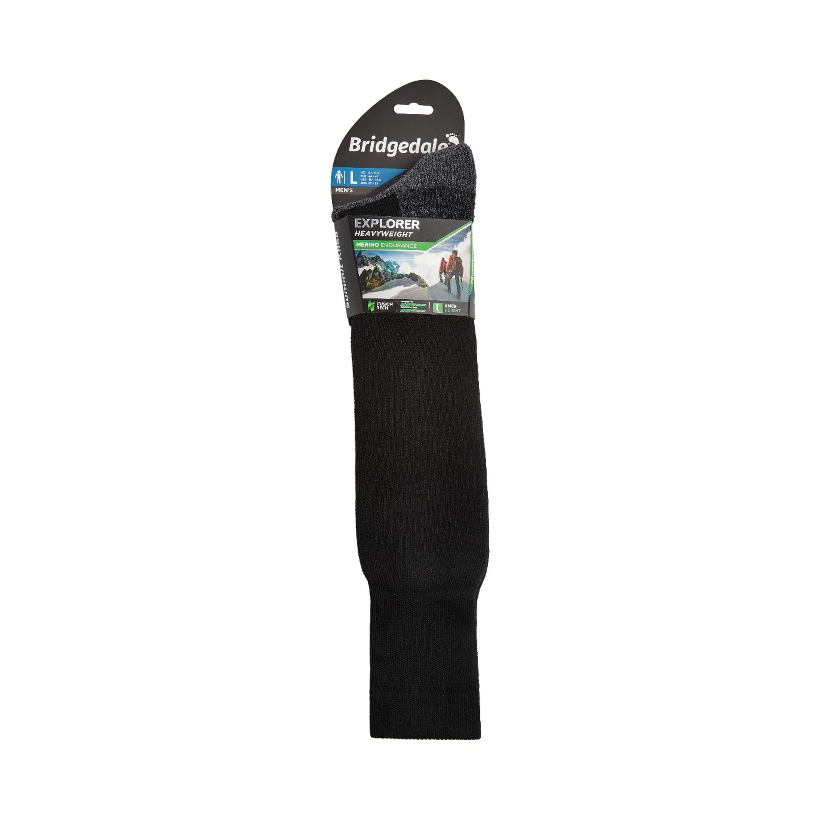 Bridgedale Unisex Explorer Heavyweight Merino Performance Knee Length Socks (Black) - Image 4