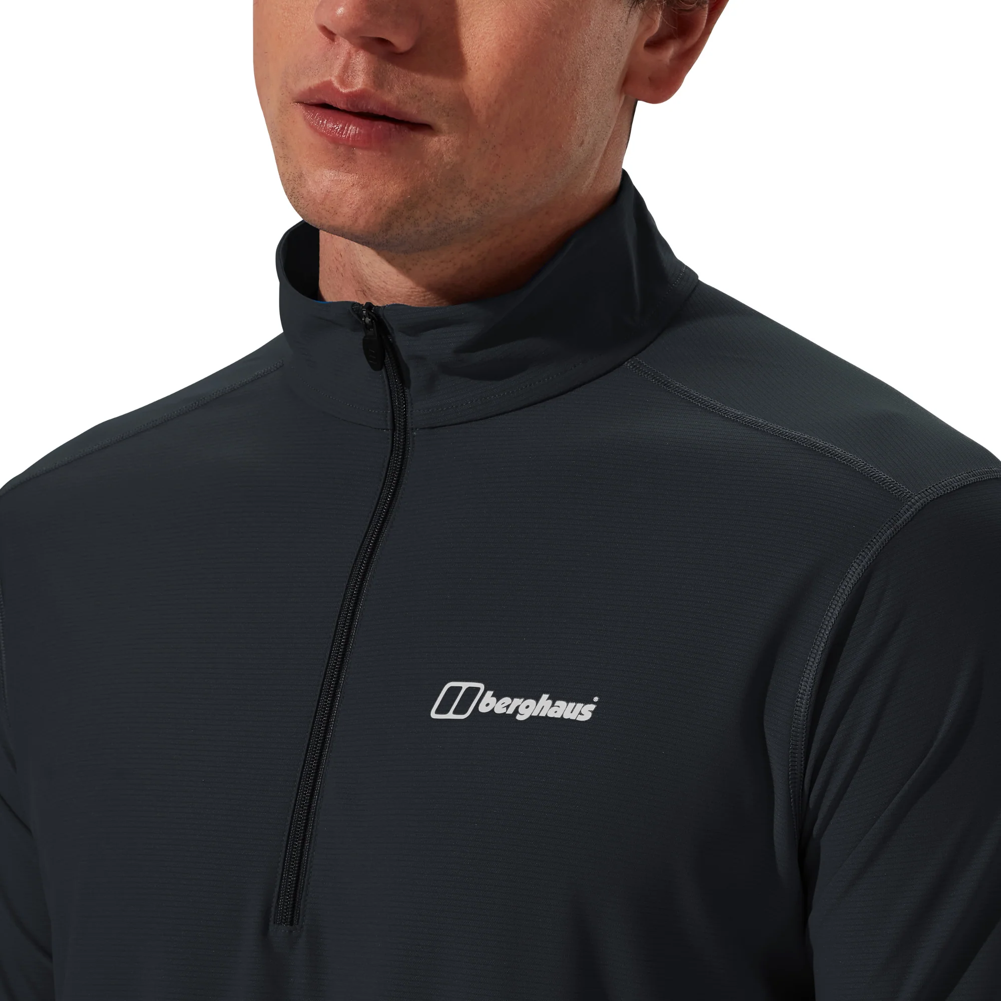 Berghaus Men's 24/7 Long Sleeve Half Zip Technical Base Layer Top (Black) - Image 4
