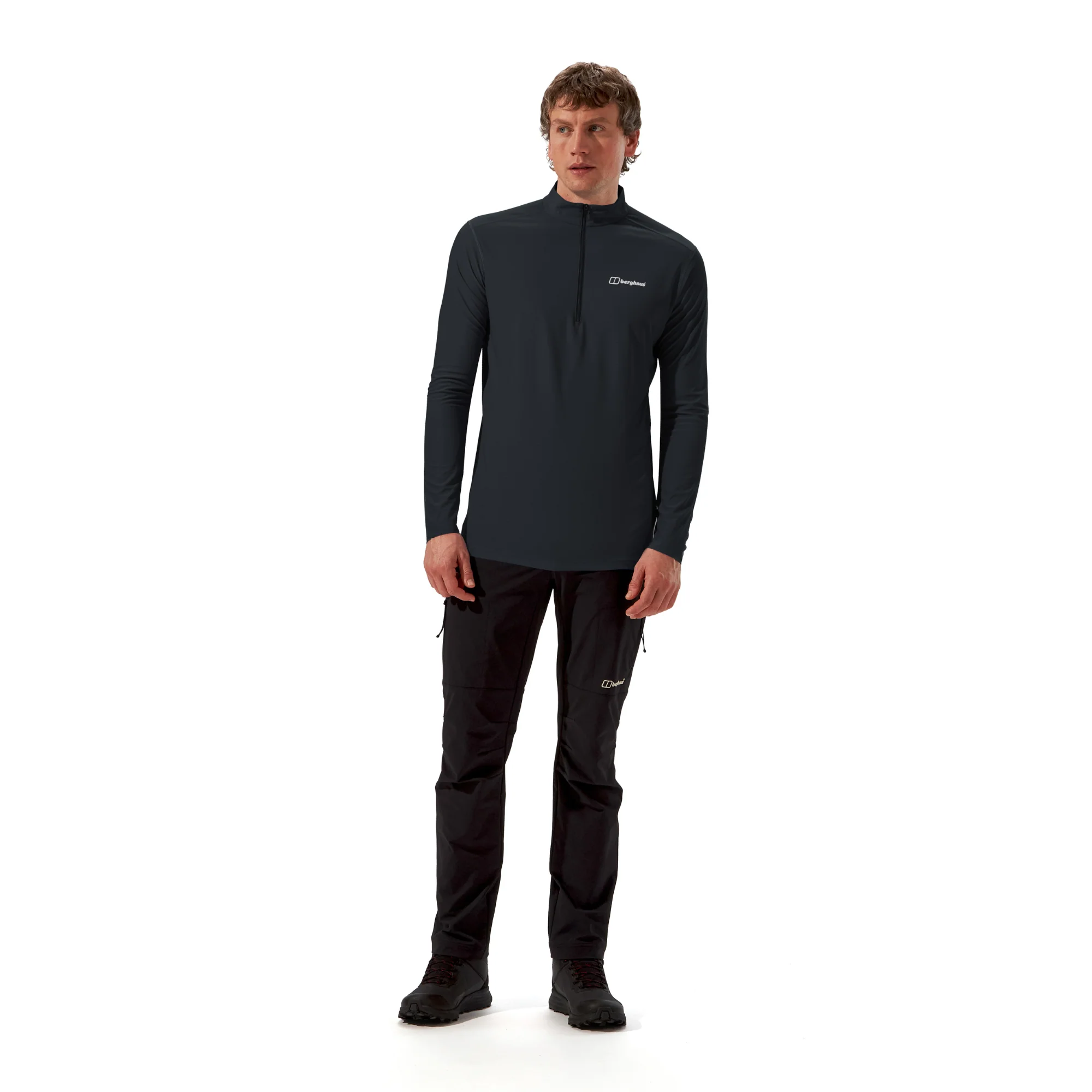 Berghaus Men's 24/7 Long Sleeve Half Zip Technical Base Layer Top (Black) - Image 8