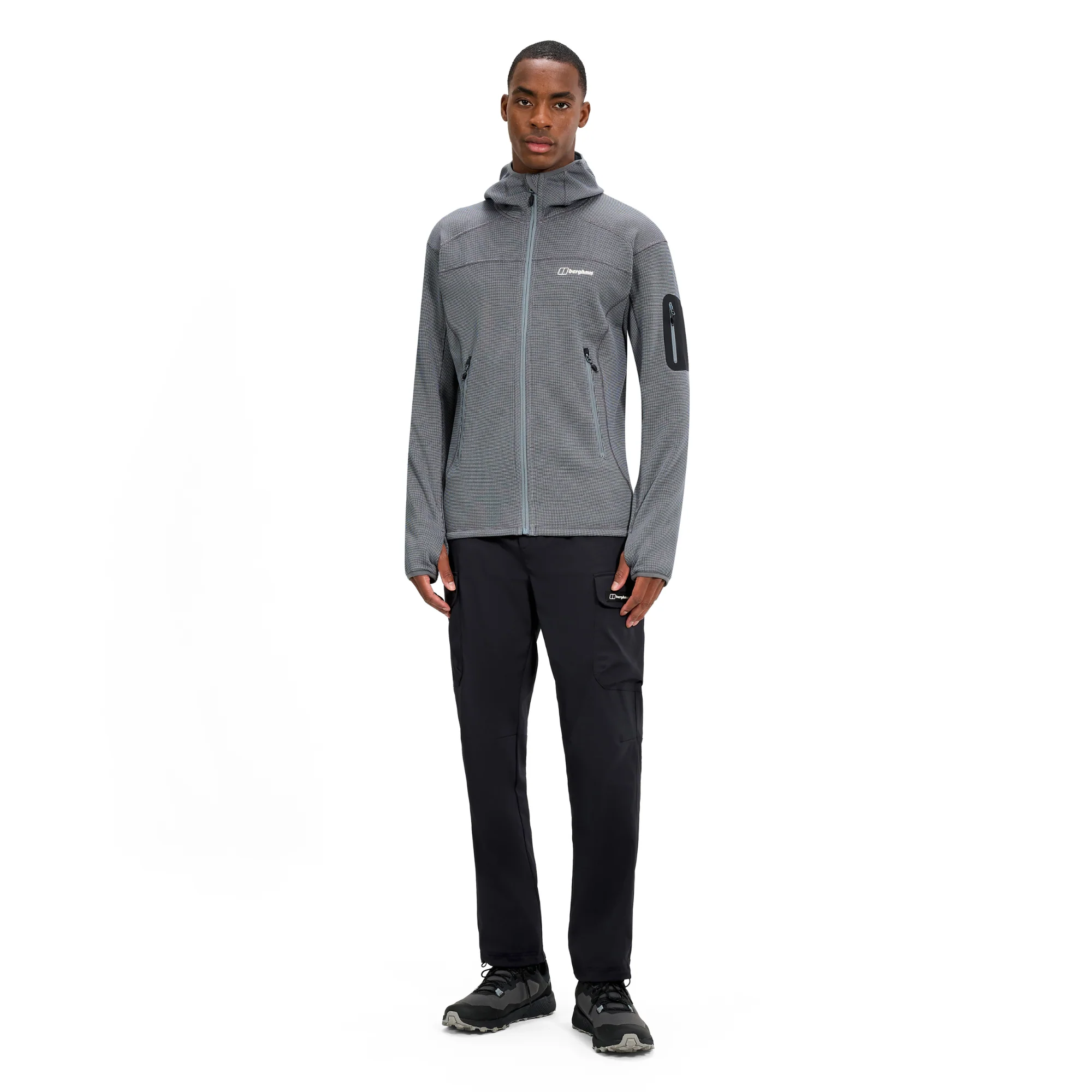 Berghaus Men's Pravitale Mountain 2.0 Hooded Full Zip Fleece (Granite/Cavern) - Image 11