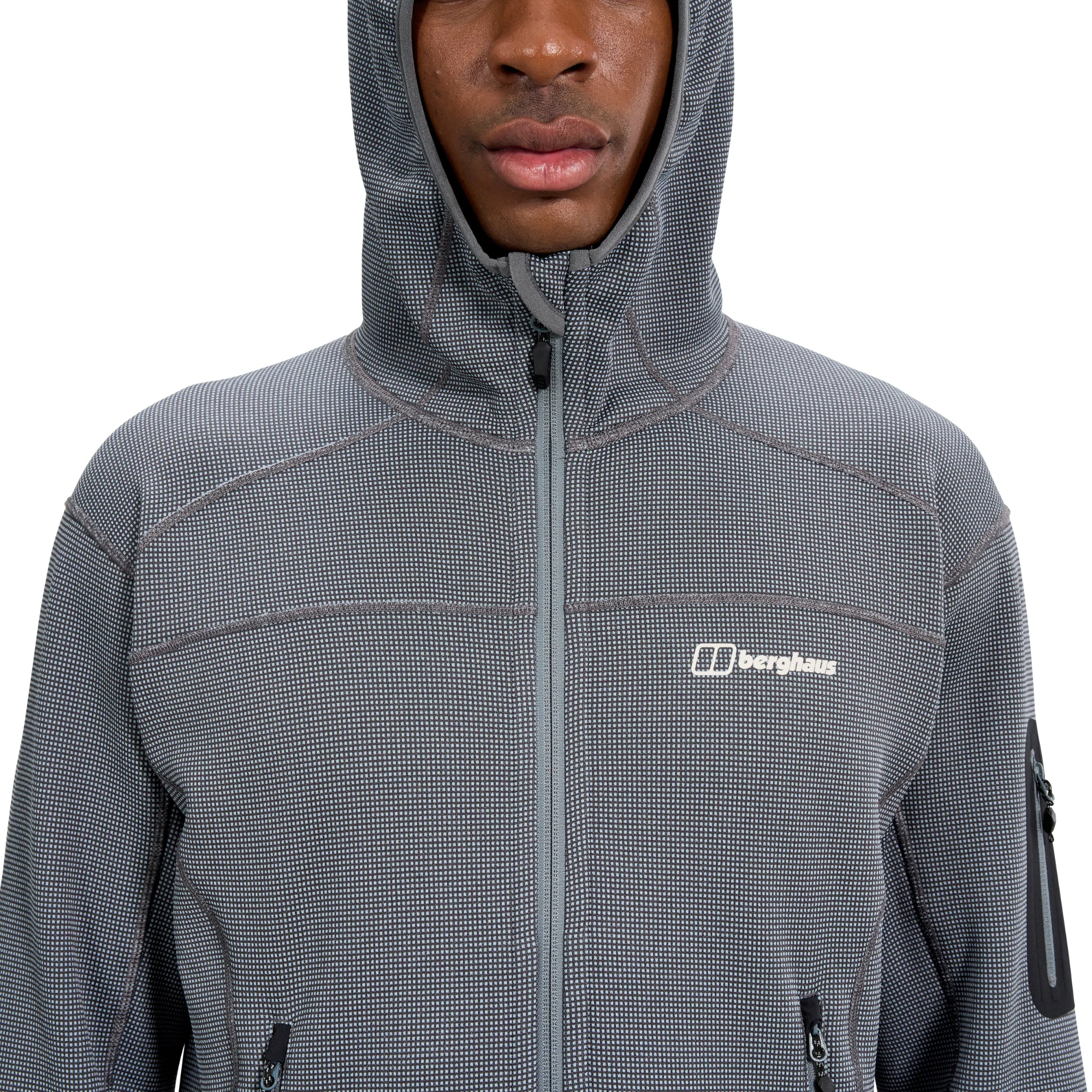 Berghaus Men's Pravitale Mountain 2.0 Hooded Full Zip Fleece (Granite/Cavern) - Image 5