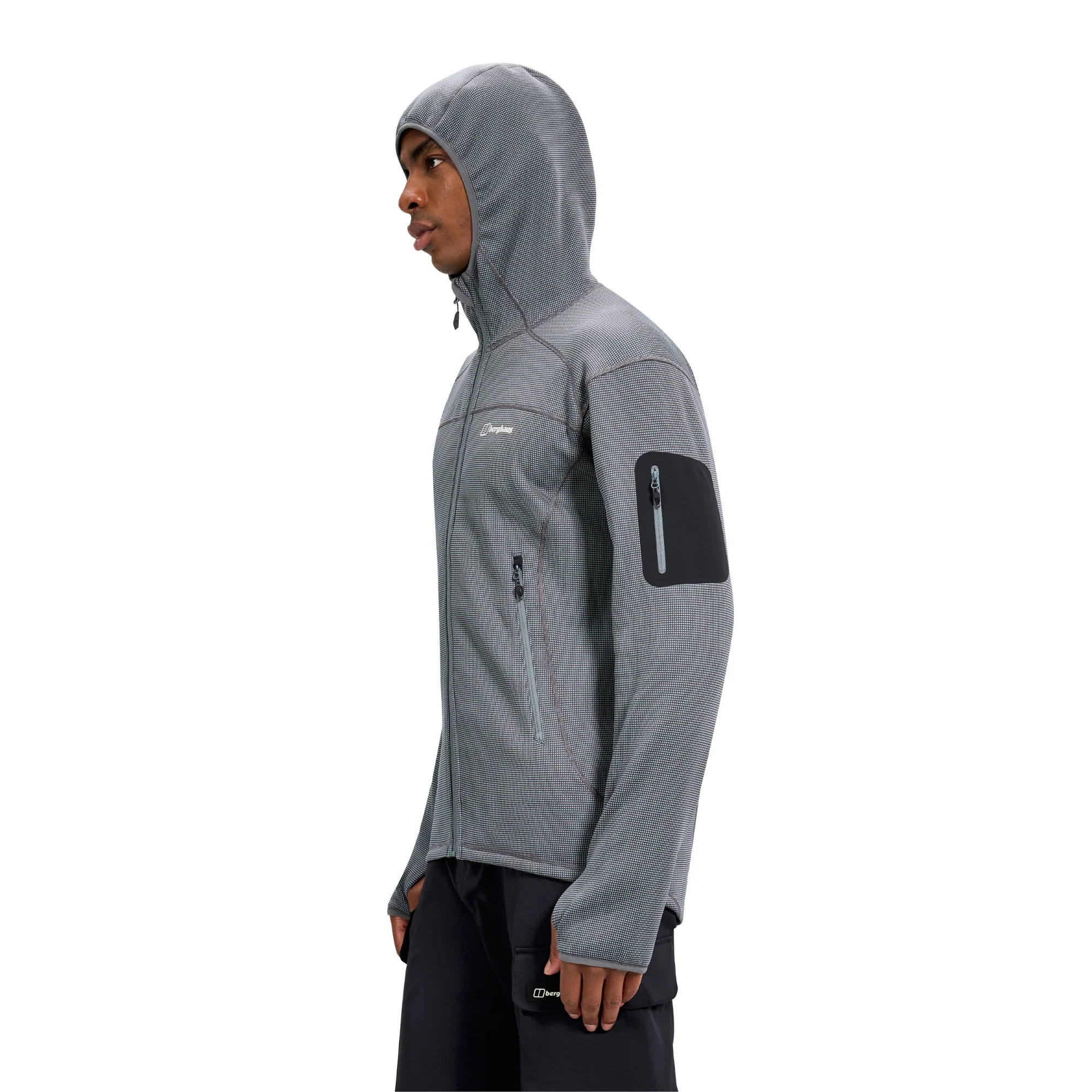 Berghaus Men's Pravitale Mountain 2.0 Hooded Full Zip Fleece (Granite/Cavern) - Image 7