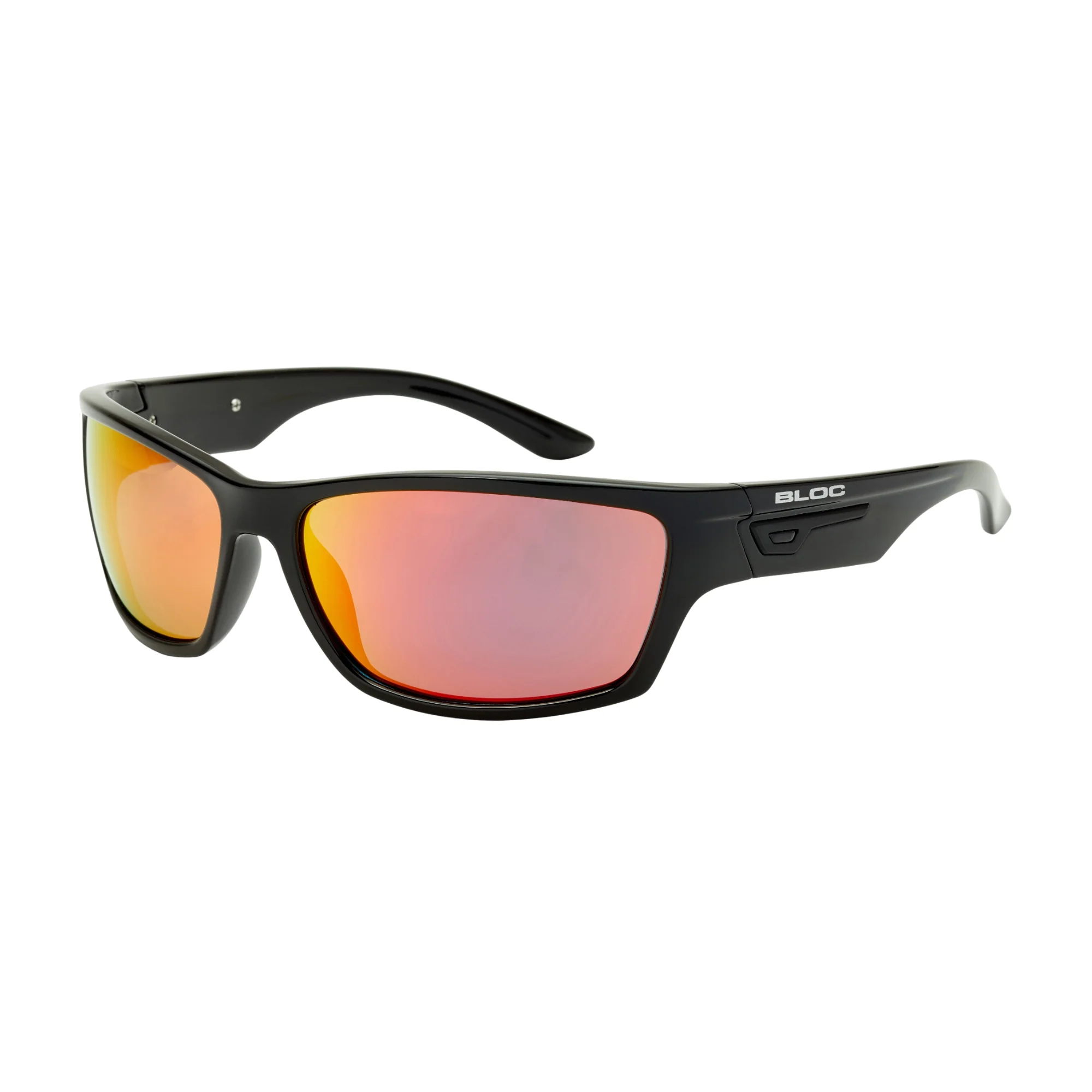 Bloc Eyewear Bail Sunglasses (Red Mirror Lens/Shiny Black Frame)