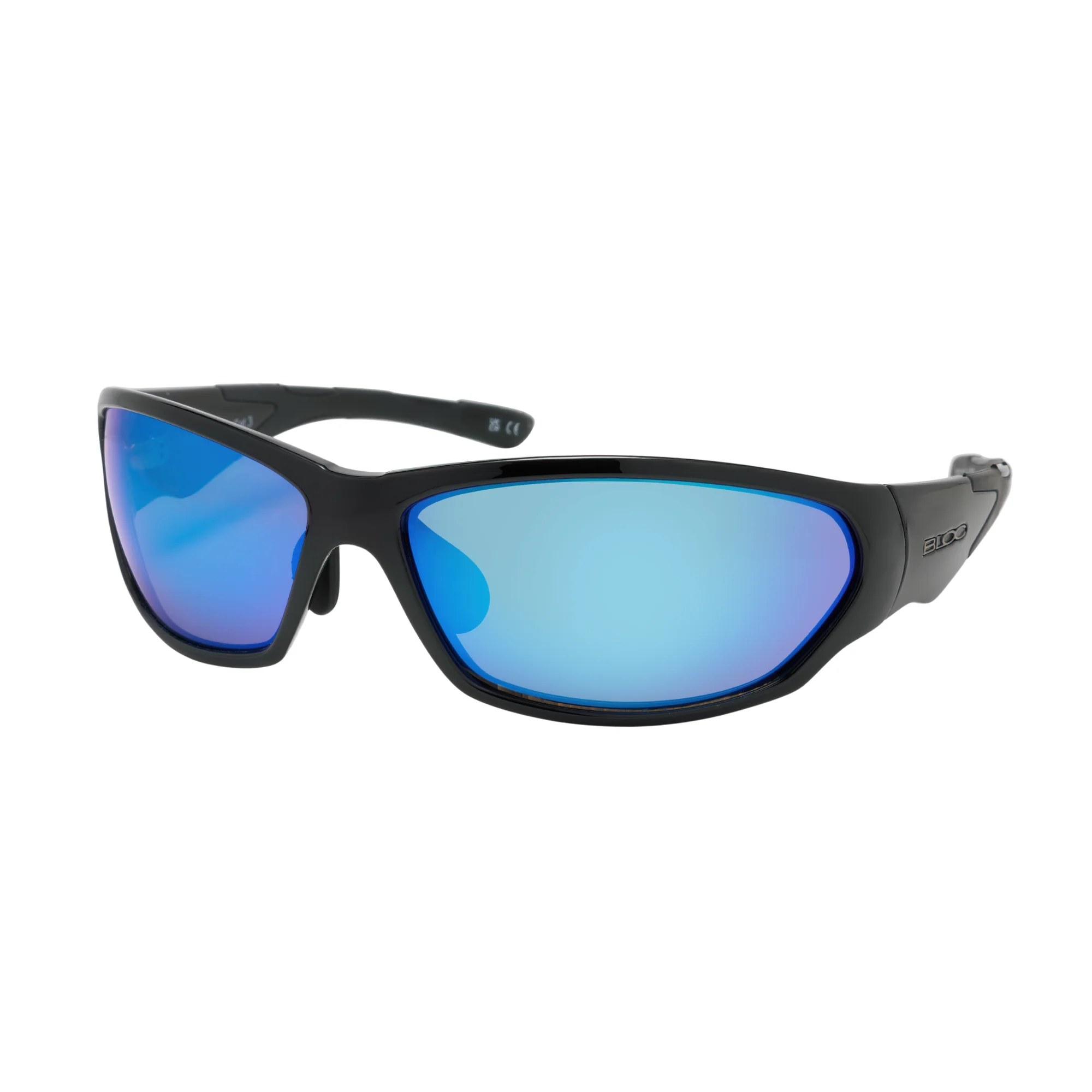 Bloc Eyewear Montana Sunglasses (Blue Mirror Lens/Shiny Black Frame)