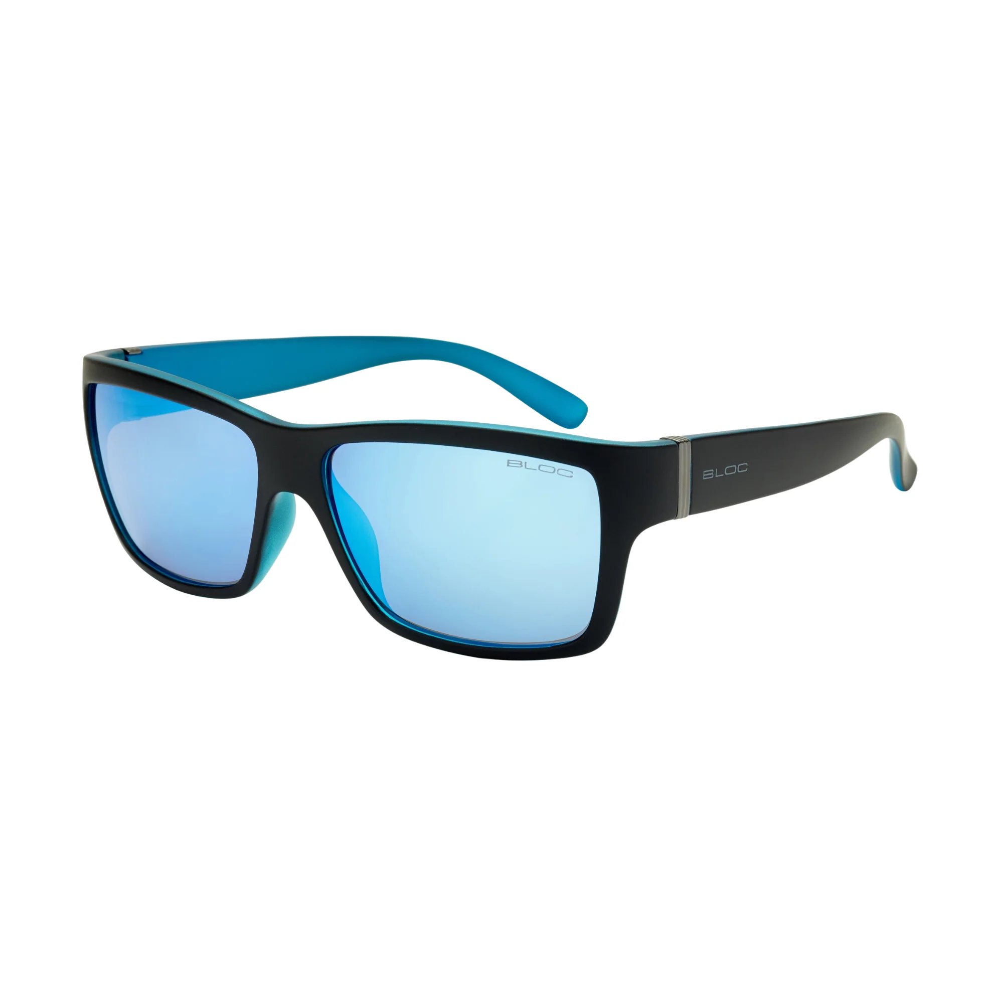Bloc Eyewear Riser Sunglasses (Polarised Blue Lens /Matt Black Blue Frame)