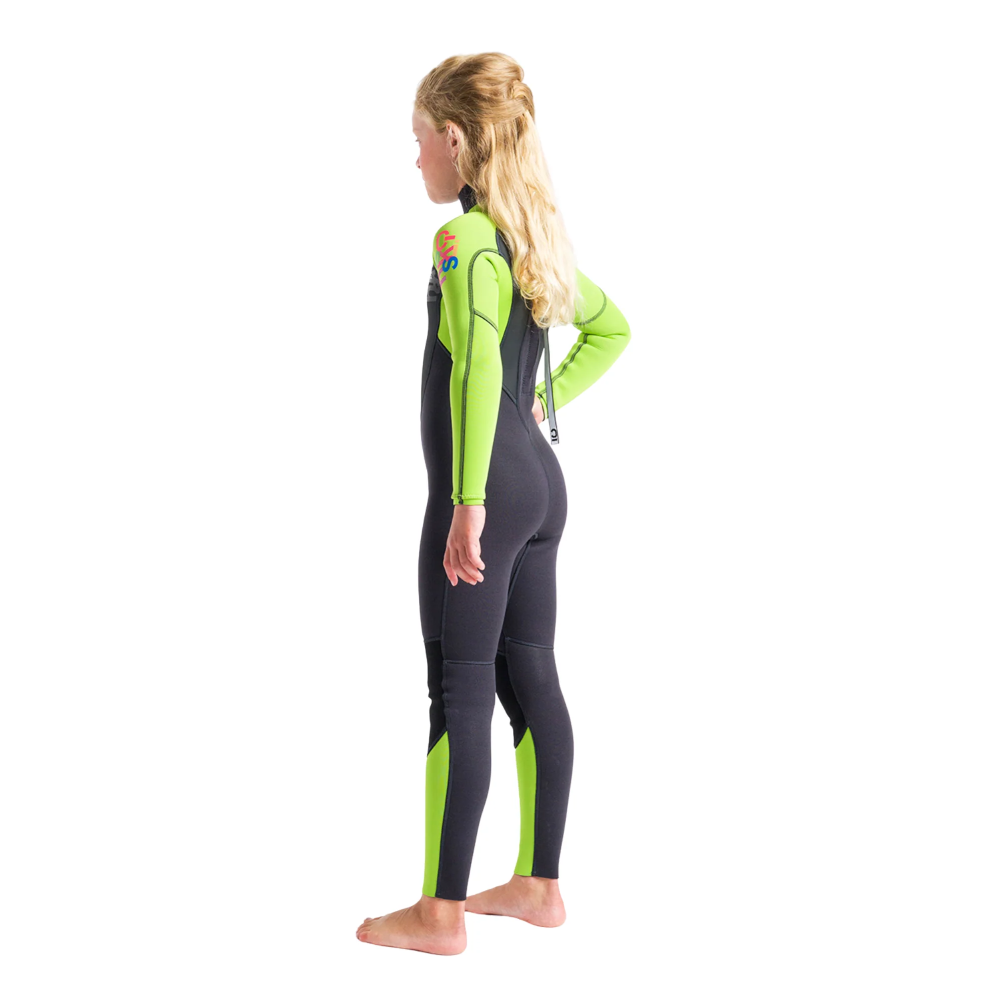 C-Skins Junior Element II 3/2mm Flatlock Steamer Wetsuit (Anthracite/Lime/Multi) - Image 4