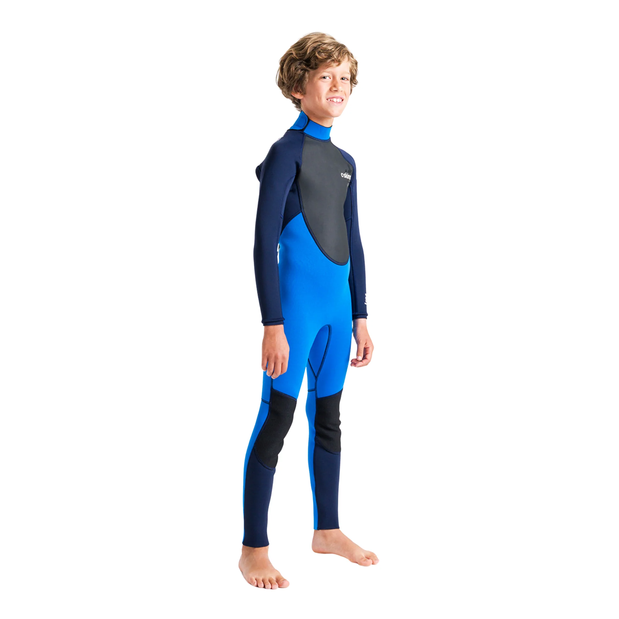 C-Skins Junior Element II 3/2mm Flatlock Steamer Wetsuit (Cyan/Slate/Multi) - Image 4