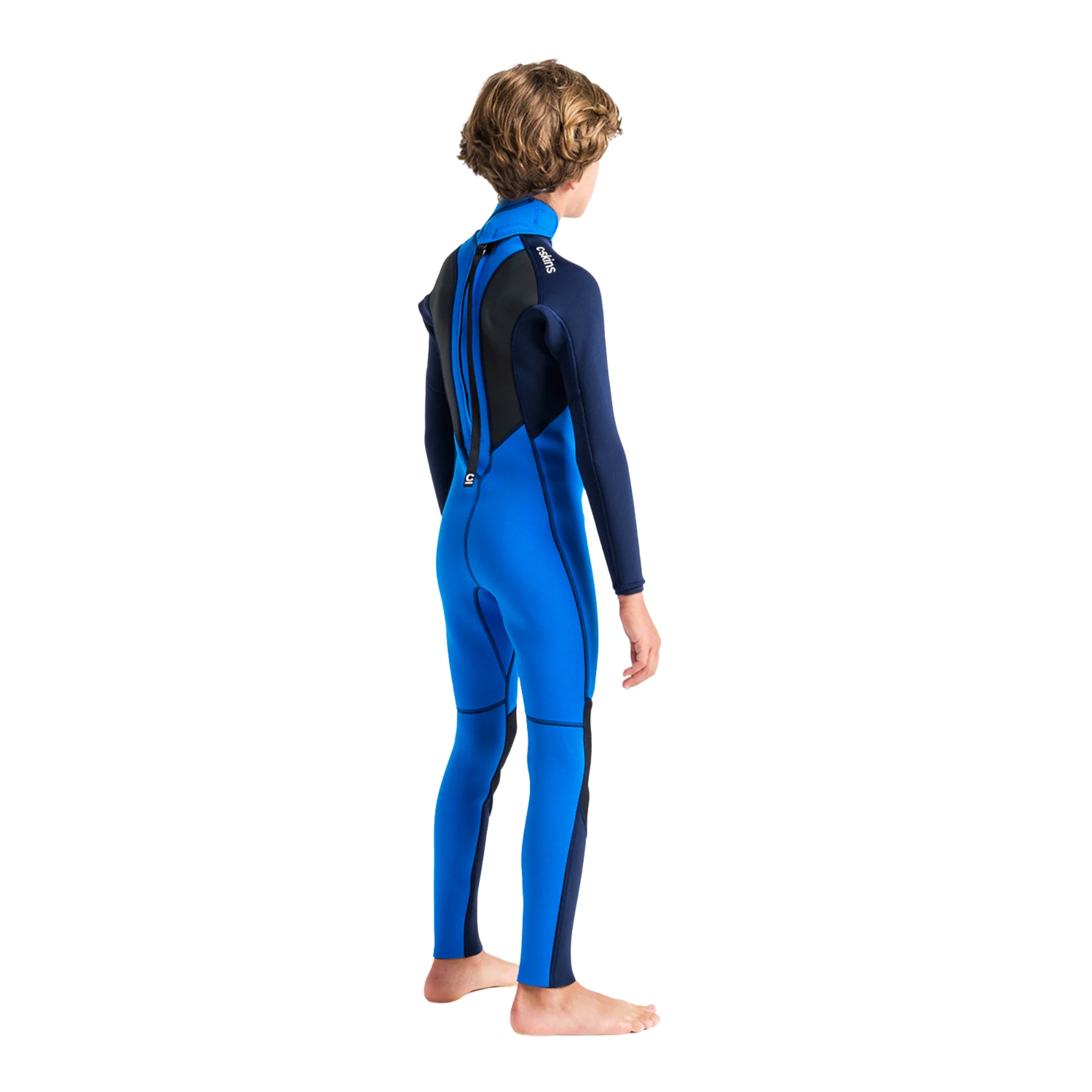 C-Skins Junior Element II 3/2mm Flatlock Steamer Wetsuit (Cyan/Slate/Multi) - Image 5