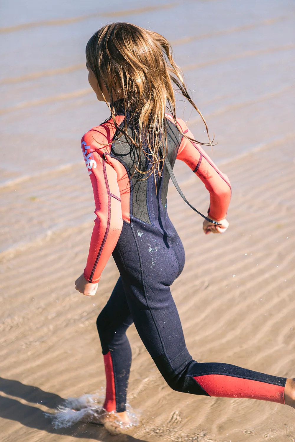 C-Skins Junior Element 3/2mm Flatlock Steamer Wetsuit (Slate/Coral/Multi) - Image 10