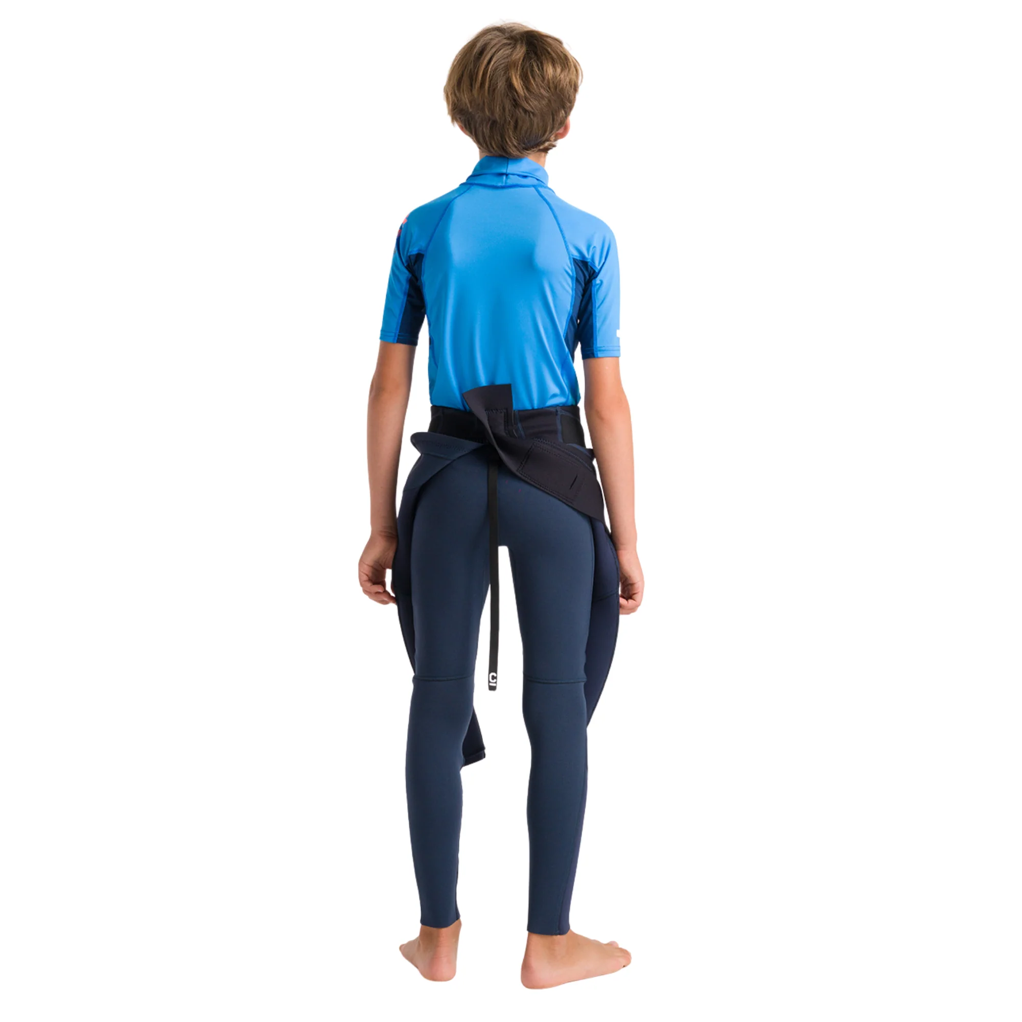 C-Skins Junior NuWave Rash X Short Sleeve Rash Vest (Cyan/Slate/Multi) - Image 11