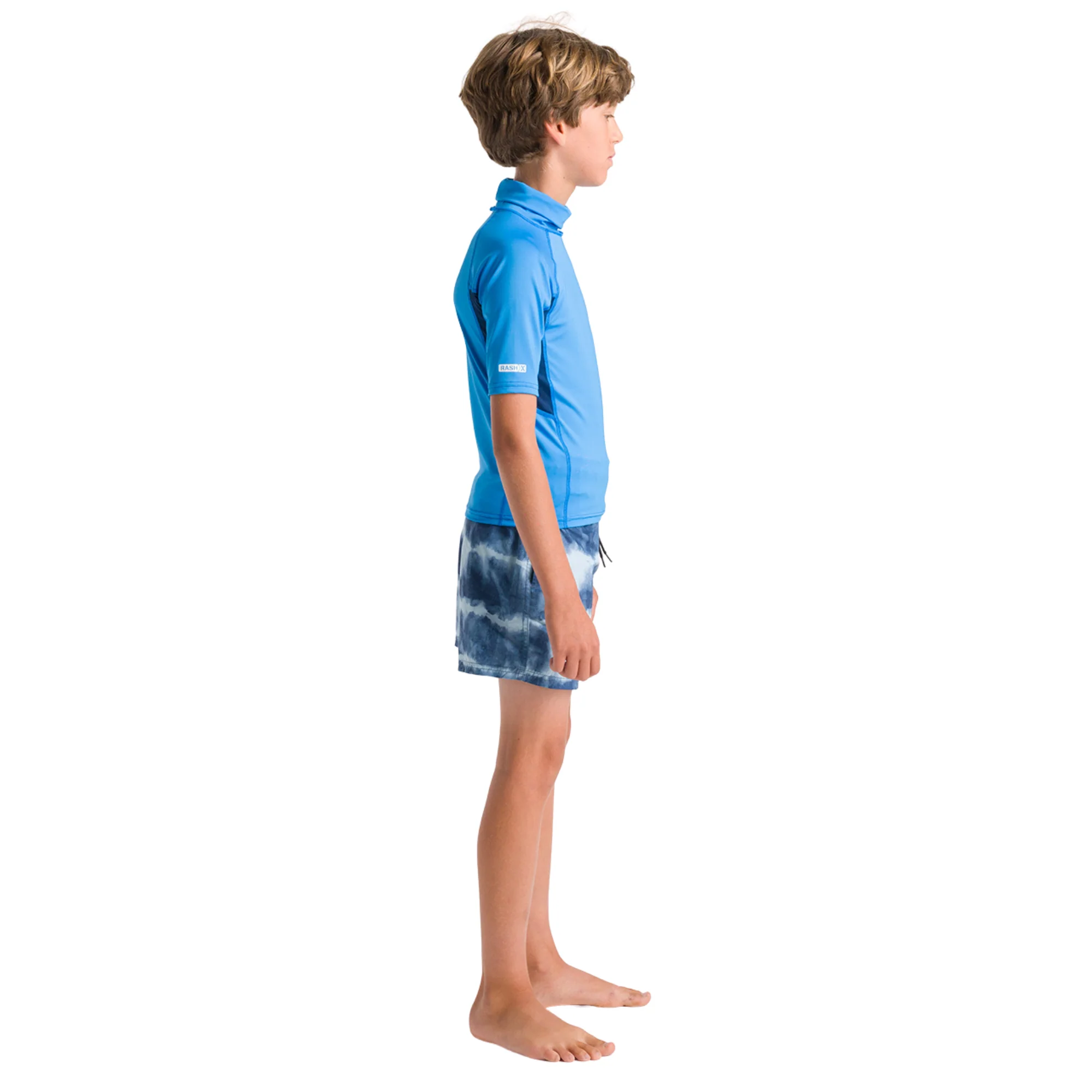 C-Skins Junior NuWave Rash X Short Sleeve Rash Vest (Cyan/Slate/Multi) - Image 3