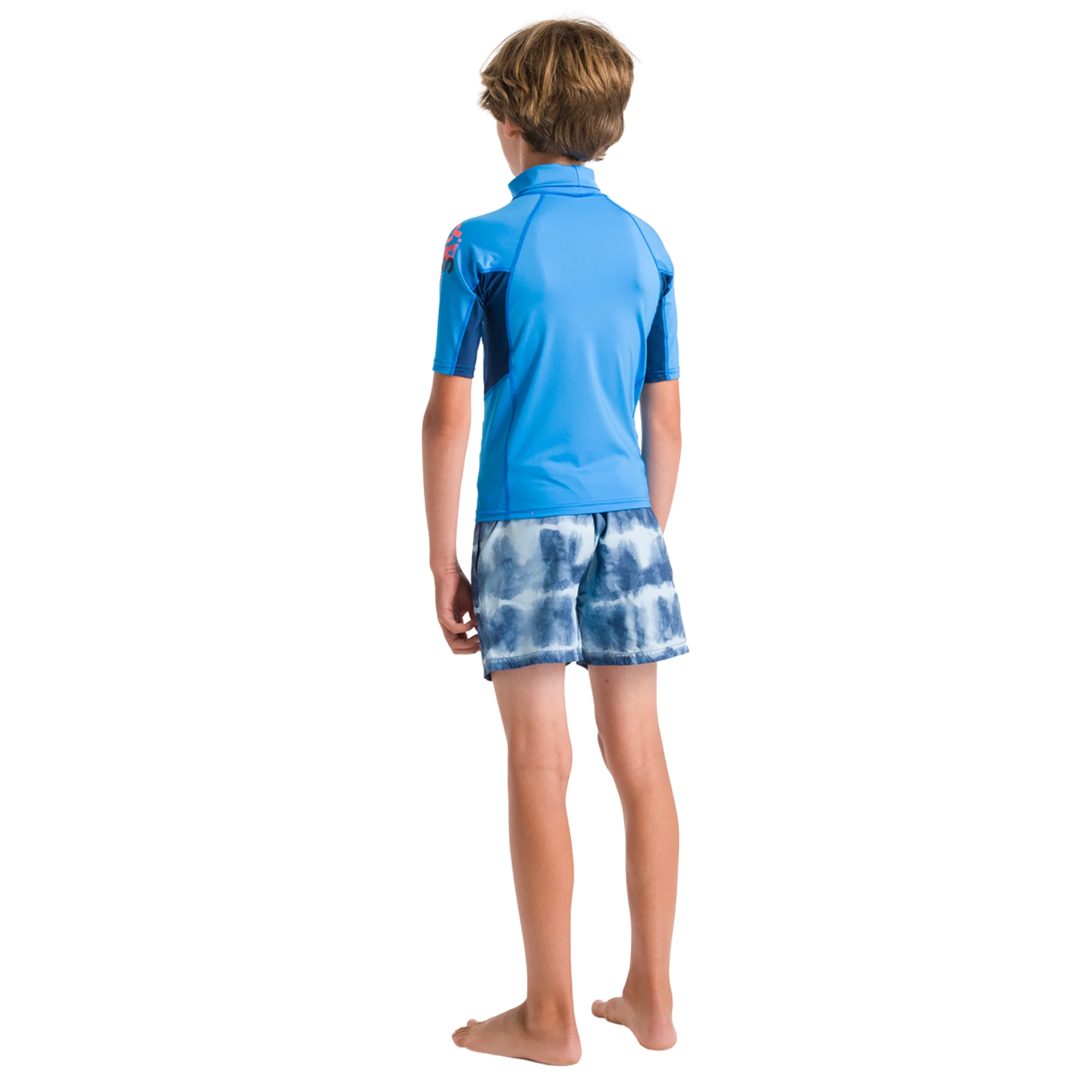 C-Skins Junior NuWave Rash X Short Sleeve Rash Vest (Cyan/Slate/Multi) - Image 7