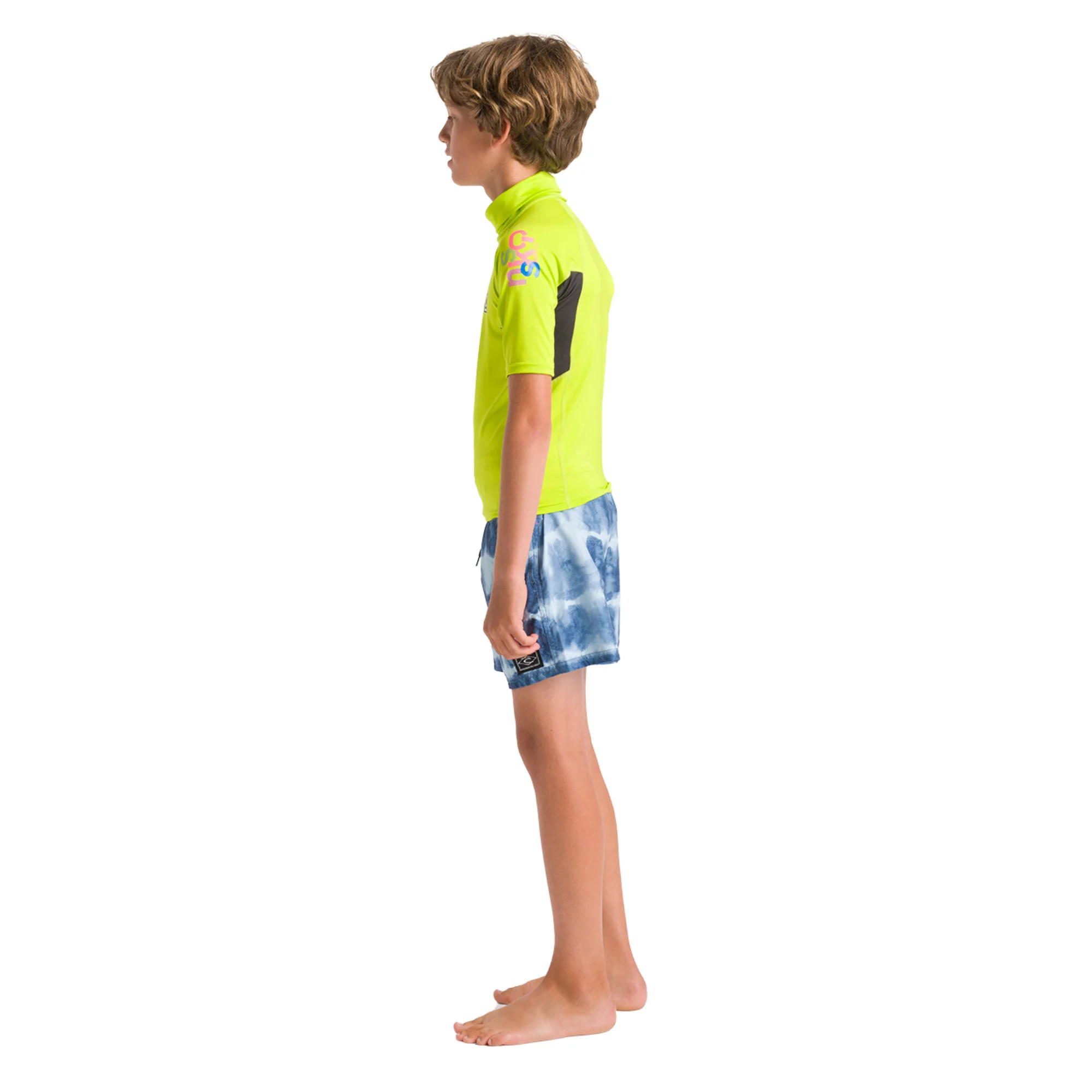 C-Skins Junior NuWave Rash X UPF50+ Short Sleeve Rash Vest (Lime/Anthracite/Multi) - Image 6