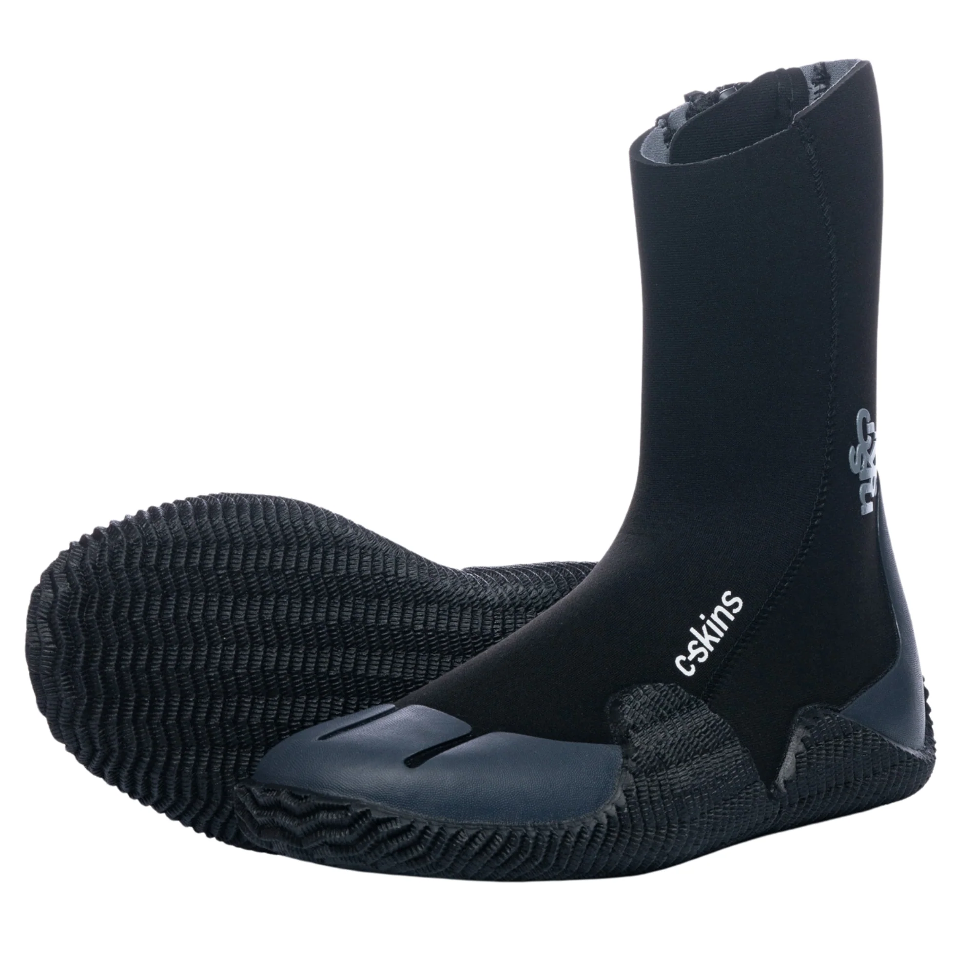 C-Skins Unisex Legend Zipped Round Toe GBS Neoprene Thermal Swim/Watersports Boots (Black/Charcoal)(5mm)