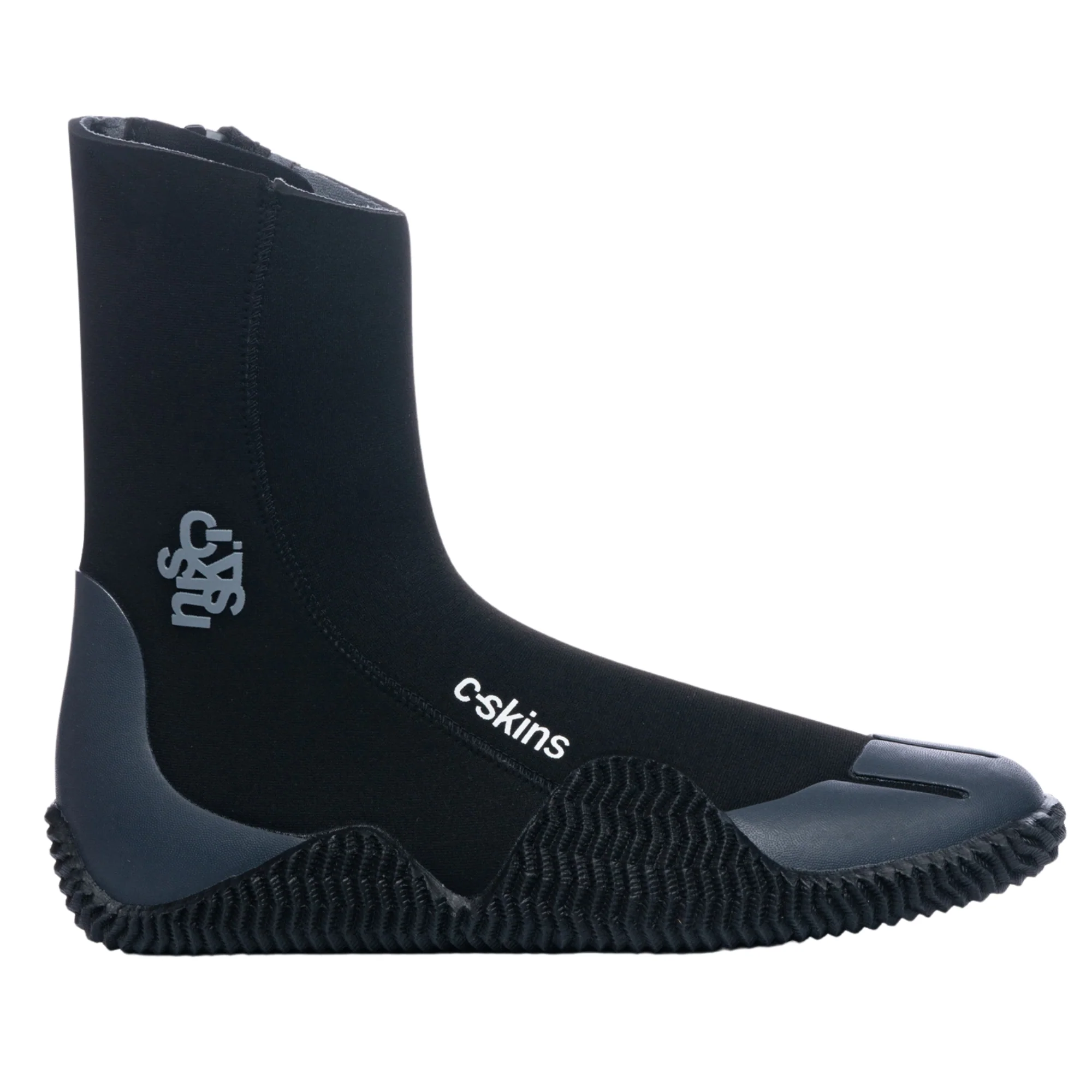 C-Skins Unisex Legend Zipped Round Toe GBS Neoprene Thermal Swim/Watersports Boots (Black/Charcoal)(5mm) - Image 6