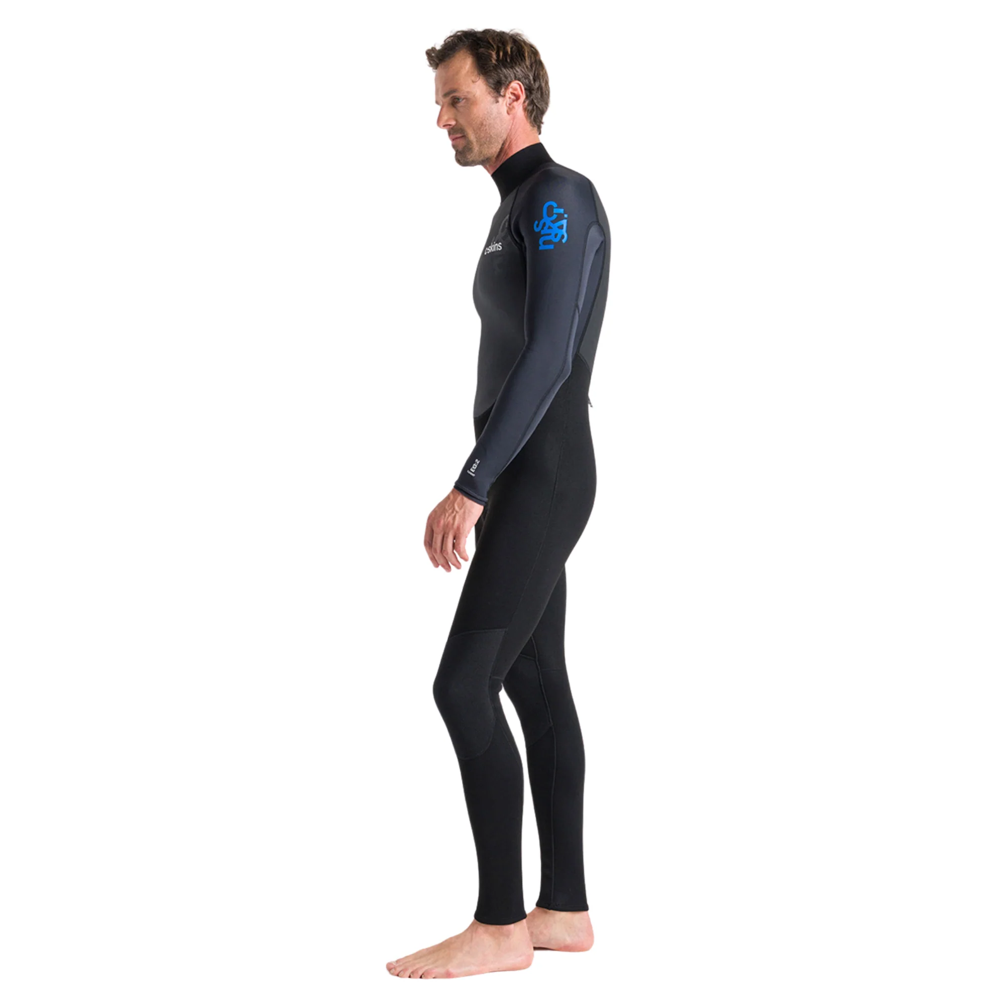 C-Skins Men's Element 3/2mm Flatlock Steamer Wetsuit (Black/Anthracite/Cyan) - Image 5