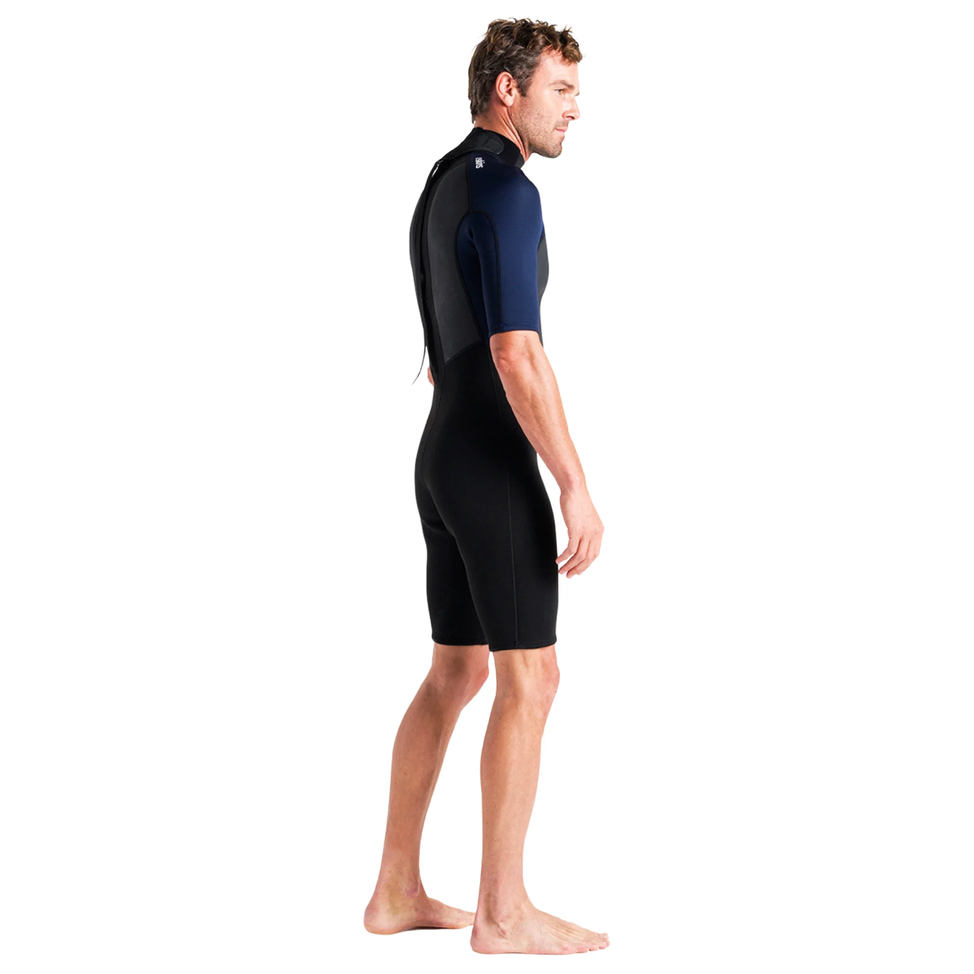 C-Skins Men's Element 3/2mm Flatlock Shorty Wetsuit (Black/Slate/Cyan) - Image 3