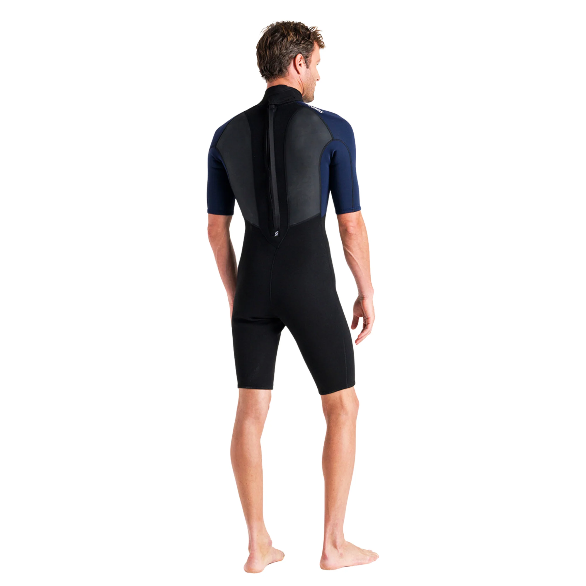 C-Skins Men's Element 3/2mm Flatlock Shorty Wetsuit (Black/Slate/Cyan) - Image 6