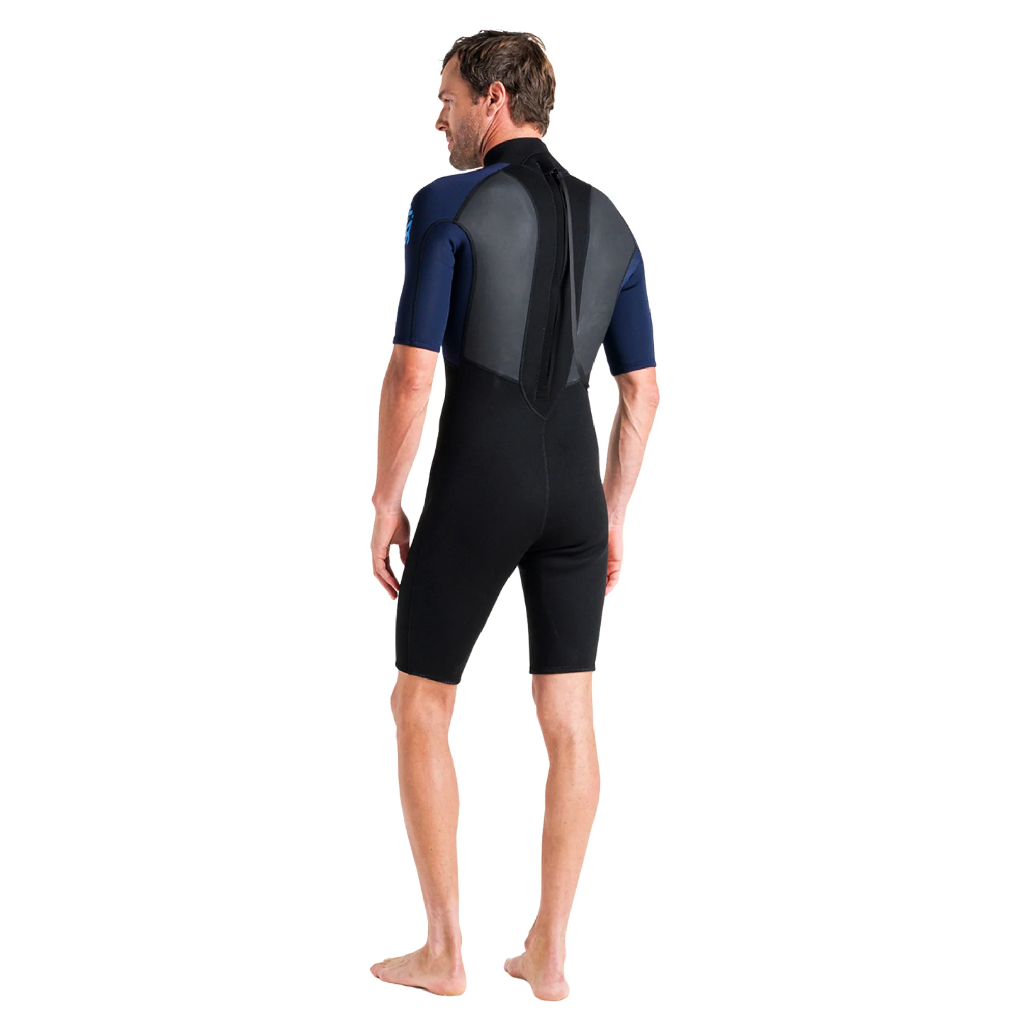 C-Skins Men's Element 3/2mm Flatlock Shorty Wetsuit (Black/Slate/Cyan) - Image 7