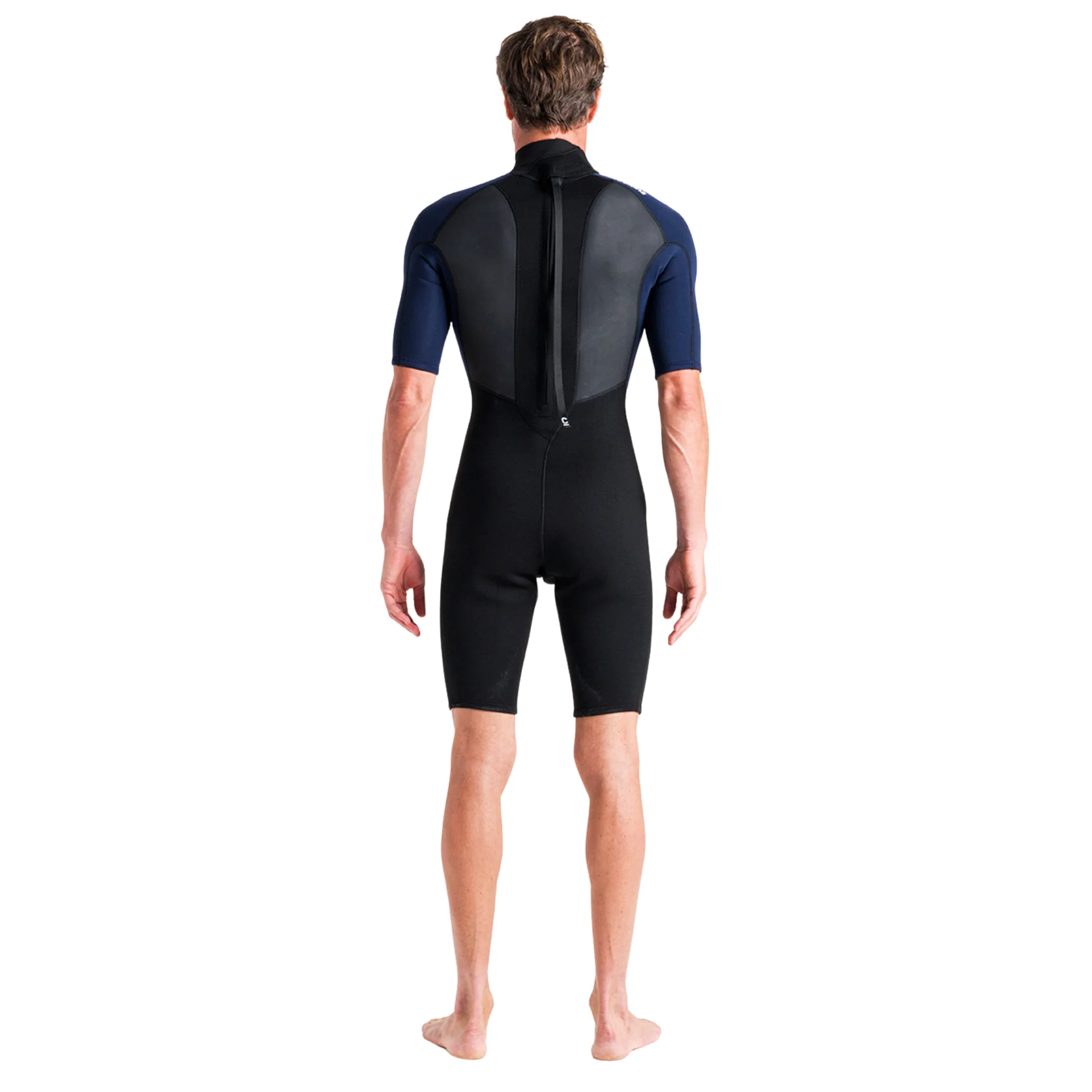 C-Skins Men's Element 3/2mm Flatlock Shorty Wetsuit (Black/Slate/Cyan) - Image 8