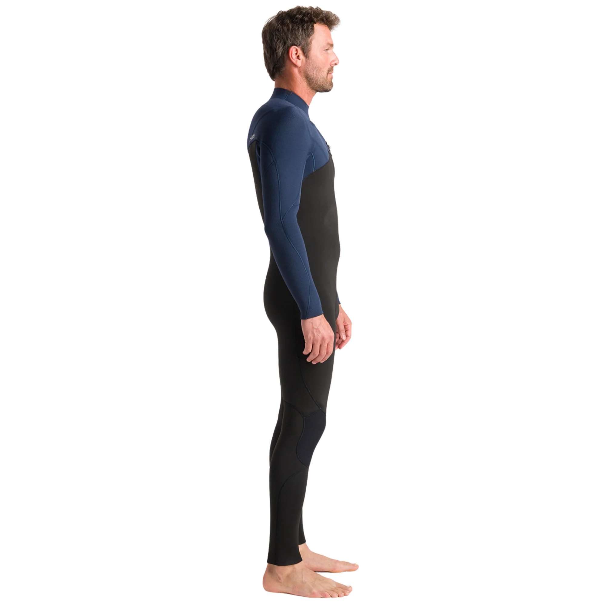 C-Skins Men's NuWave Session 4/3mm GBS Chest Zip Steamer (Black/Bluestone/Saffron) - Image 3