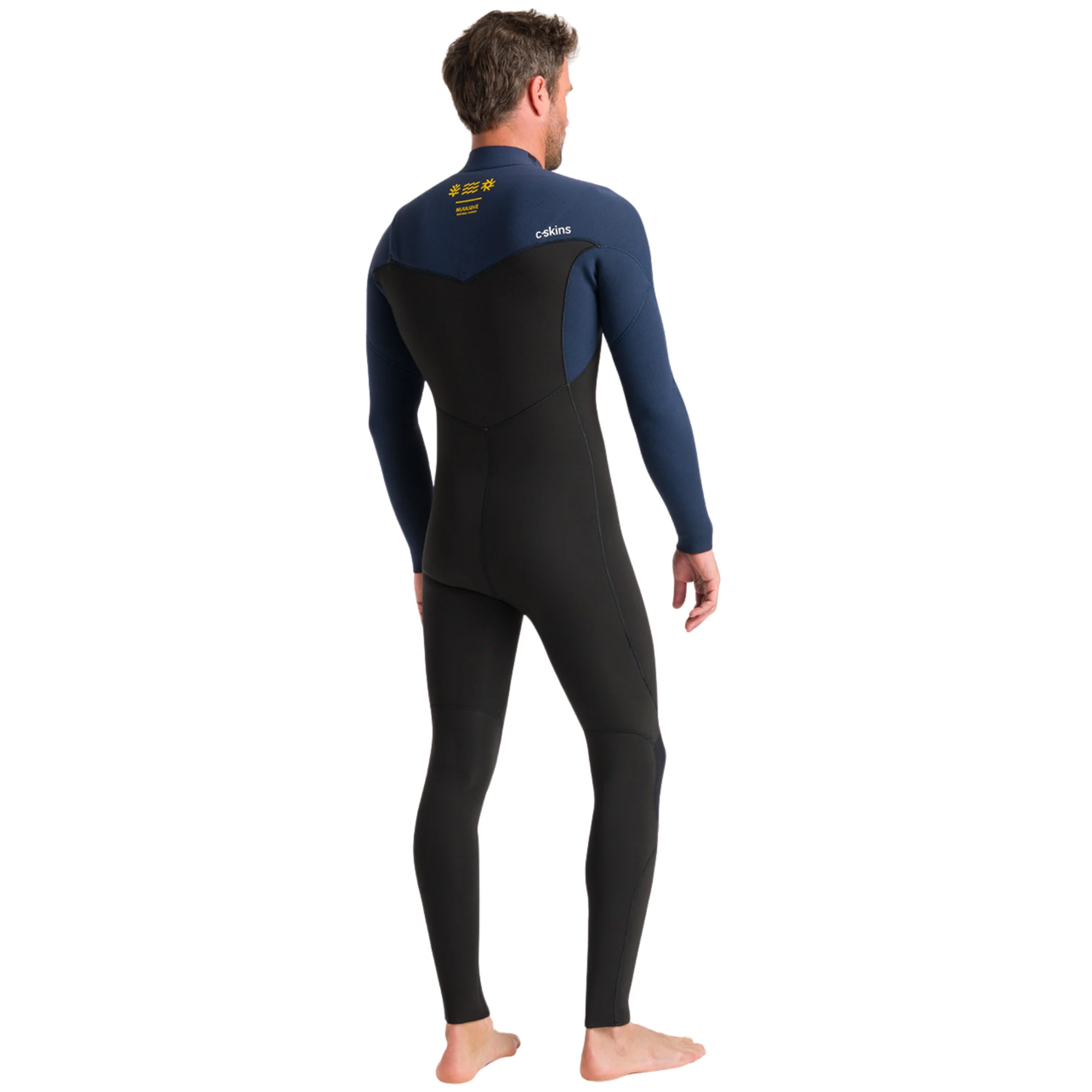 C-Skins Men's NuWave Session 4/3mm GBS Chest Zip Steamer (Black/Bluestone/Saffron) - Image 8