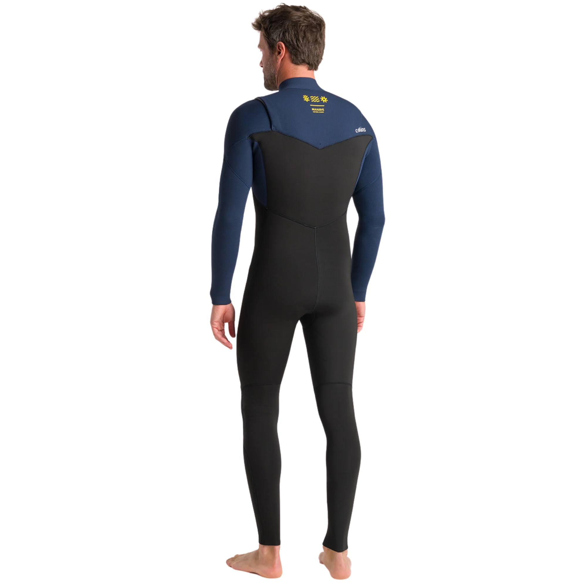 C-Skins Men's NuWave Session 4/3mm GBS Chest Zip Steamer (Black/Bluestone/Saffron) - Image 9