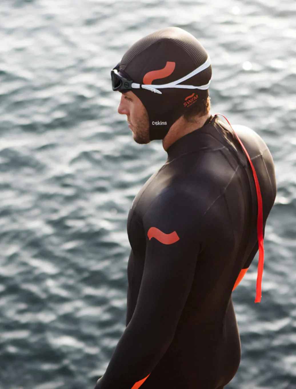 C-Skins Unisex Swim Research Thermal Swim/Watersports GBS Neoprene Cap (Black/Pink)(3mm) - Image 11