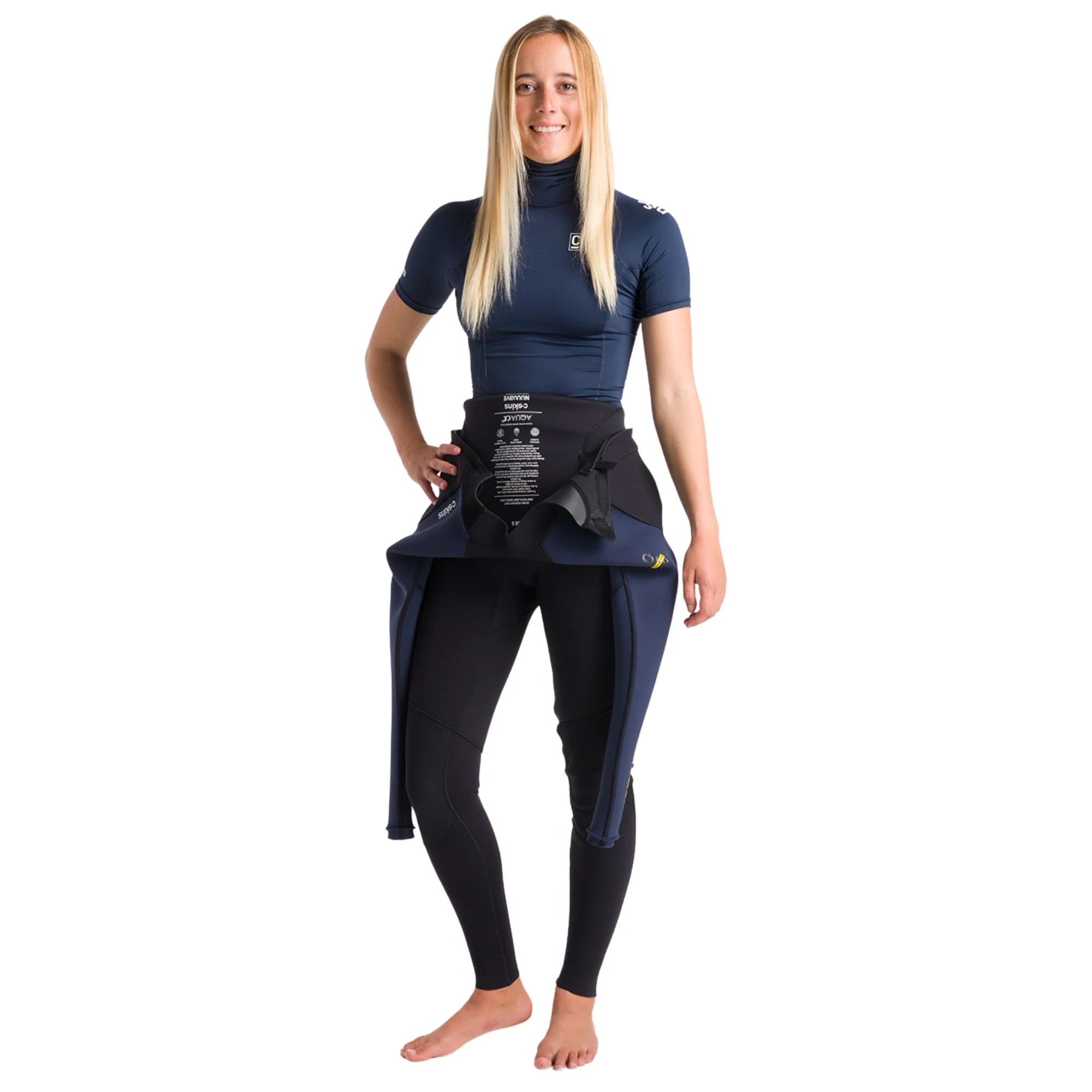 C-Skins Women's NuWave Rash X UPF50+ Short Sleeve Rash Vest (Bluestone/White) - Image 10