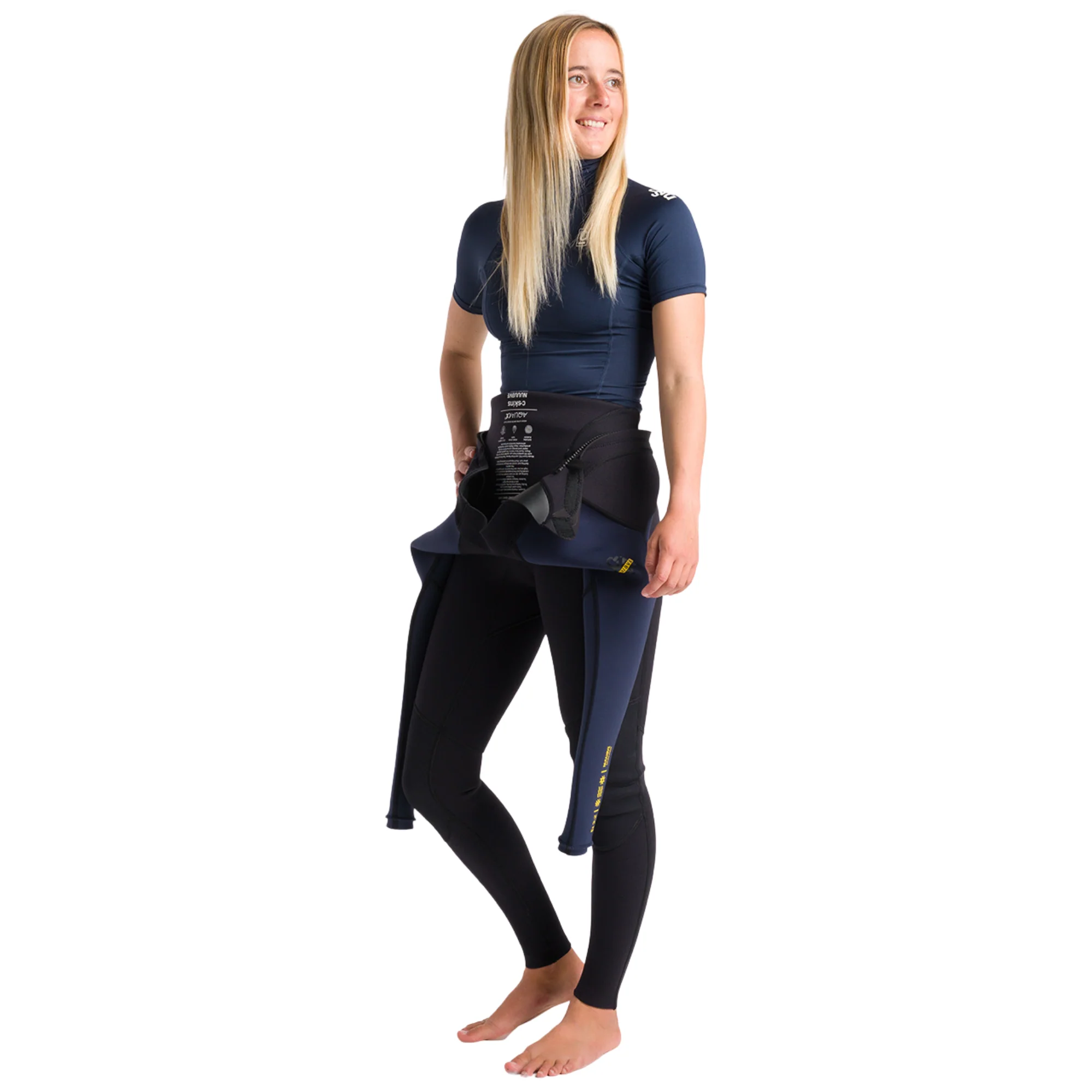 C-Skins Women's NuWave Rash X UPF50+ Short Sleeve Rash Vest (Bluestone/White) - Image 11