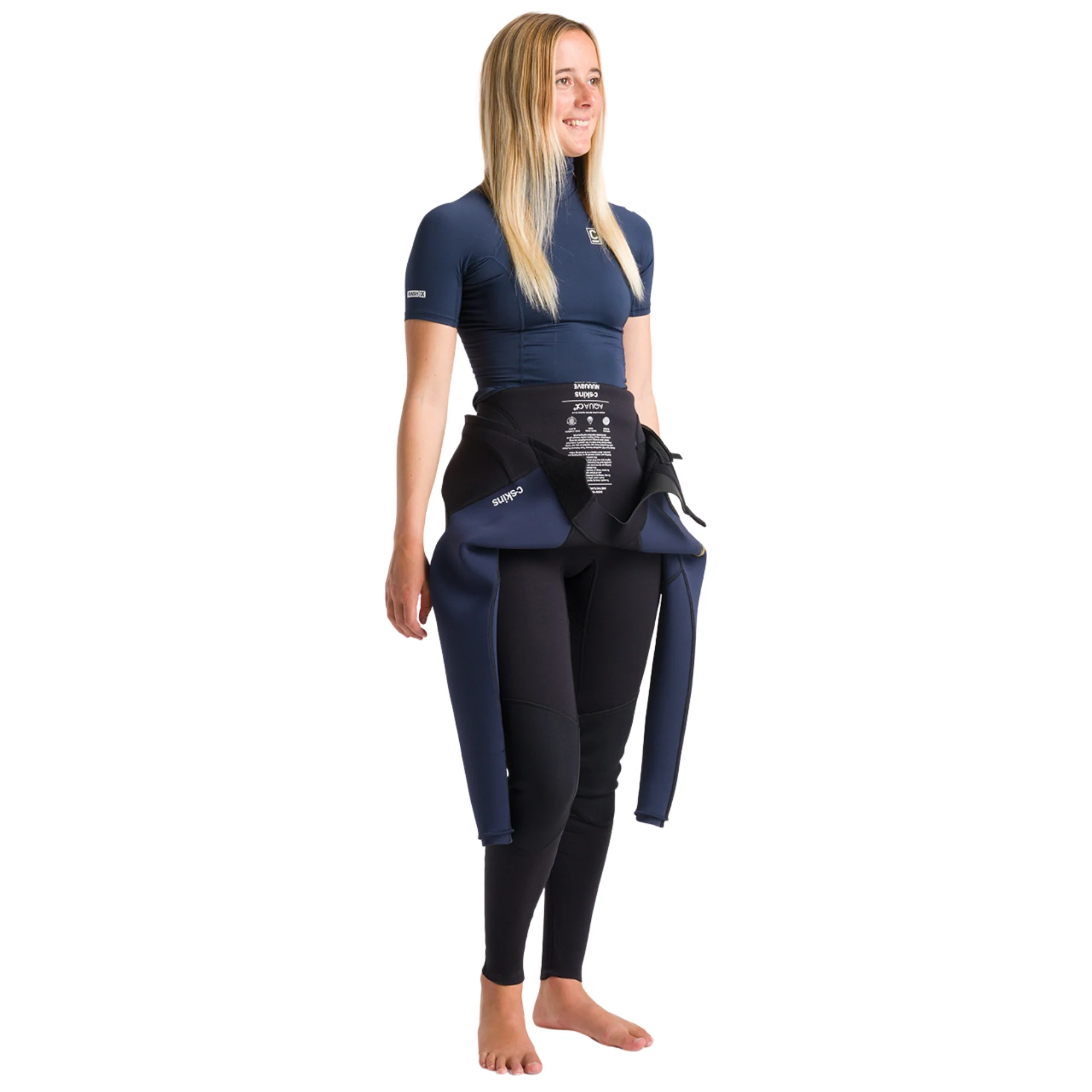 C-Skins Women's NuWave Rash X UPF50+ Short Sleeve Rash Vest (Bluestone/White) - Image 12