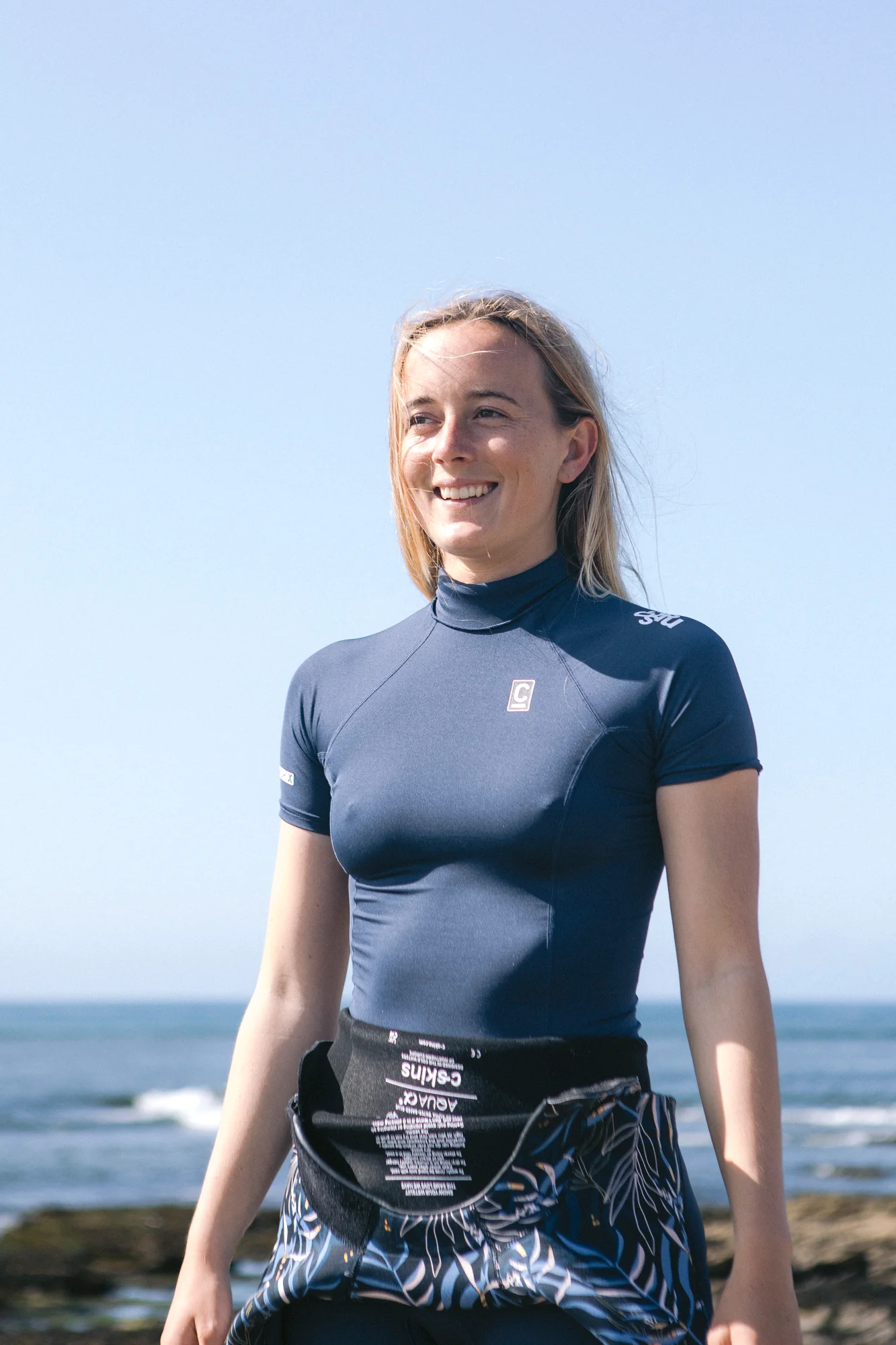C-Skins Women's NuWave Rash X UPF50+ Short Sleeve Rash Vest (Bluestone/White) - Image 16