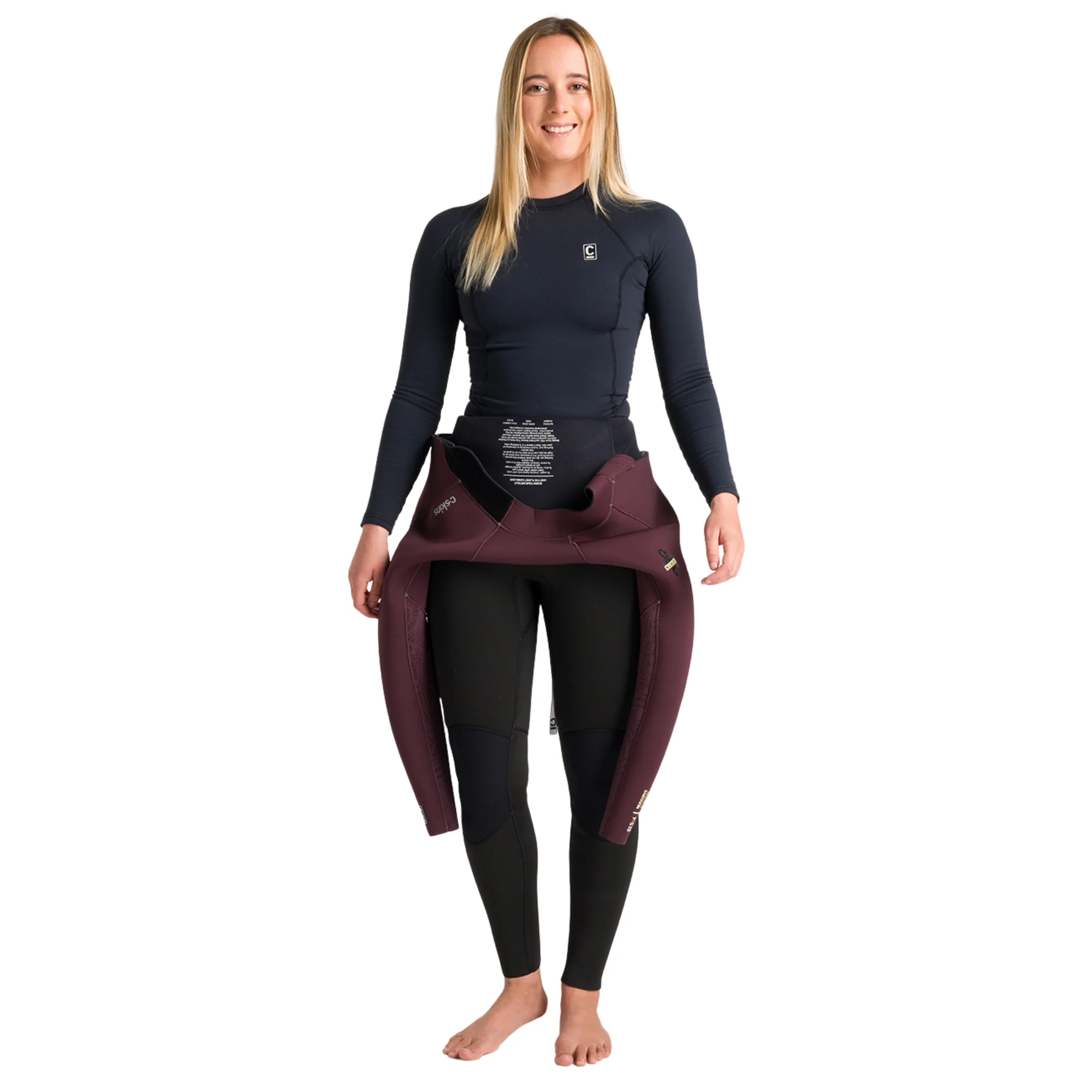 C-Skins Women's HDi Thermal Long Sleeve Rash Vest (Black) - Image 3