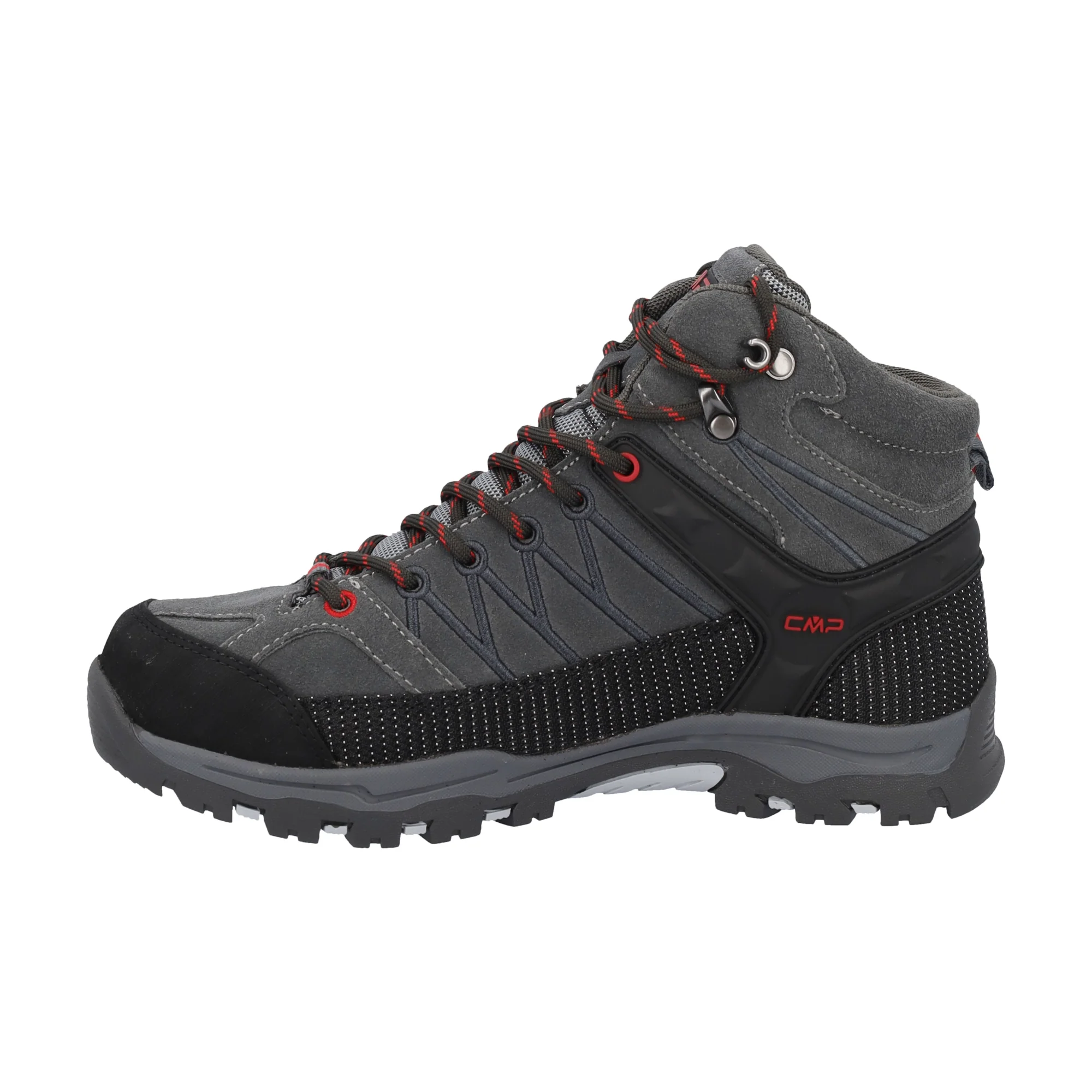 CMP Junior Rigel Trekking Waterproof Mid Trail Boots (Grey/Ferrari)(Sizes EU38-41) - Image 2