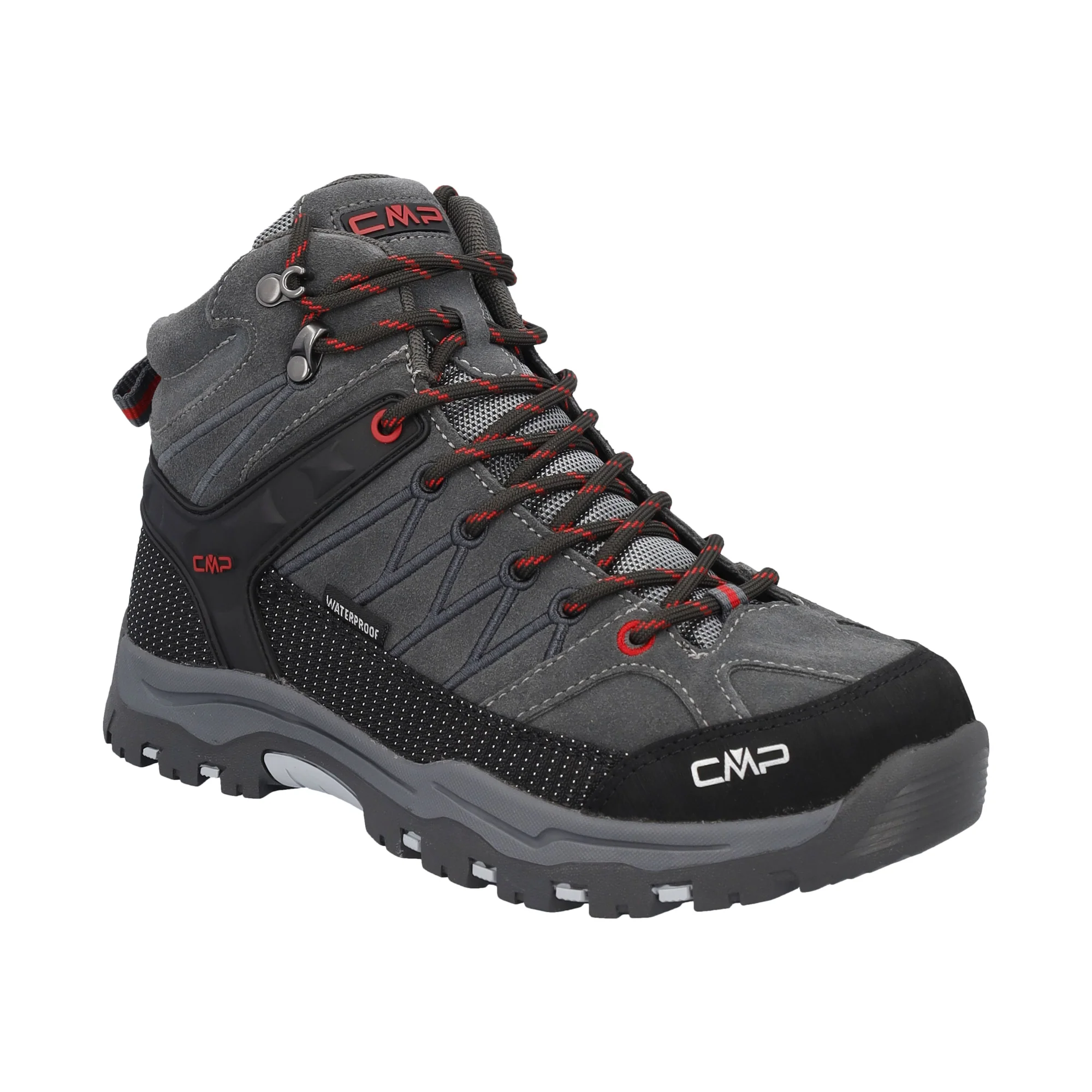 CMP Junior Rigel Trekking Waterproof Mid Trail Boots (Grey/Ferrari)(Sizes EU38-41) - Image 3