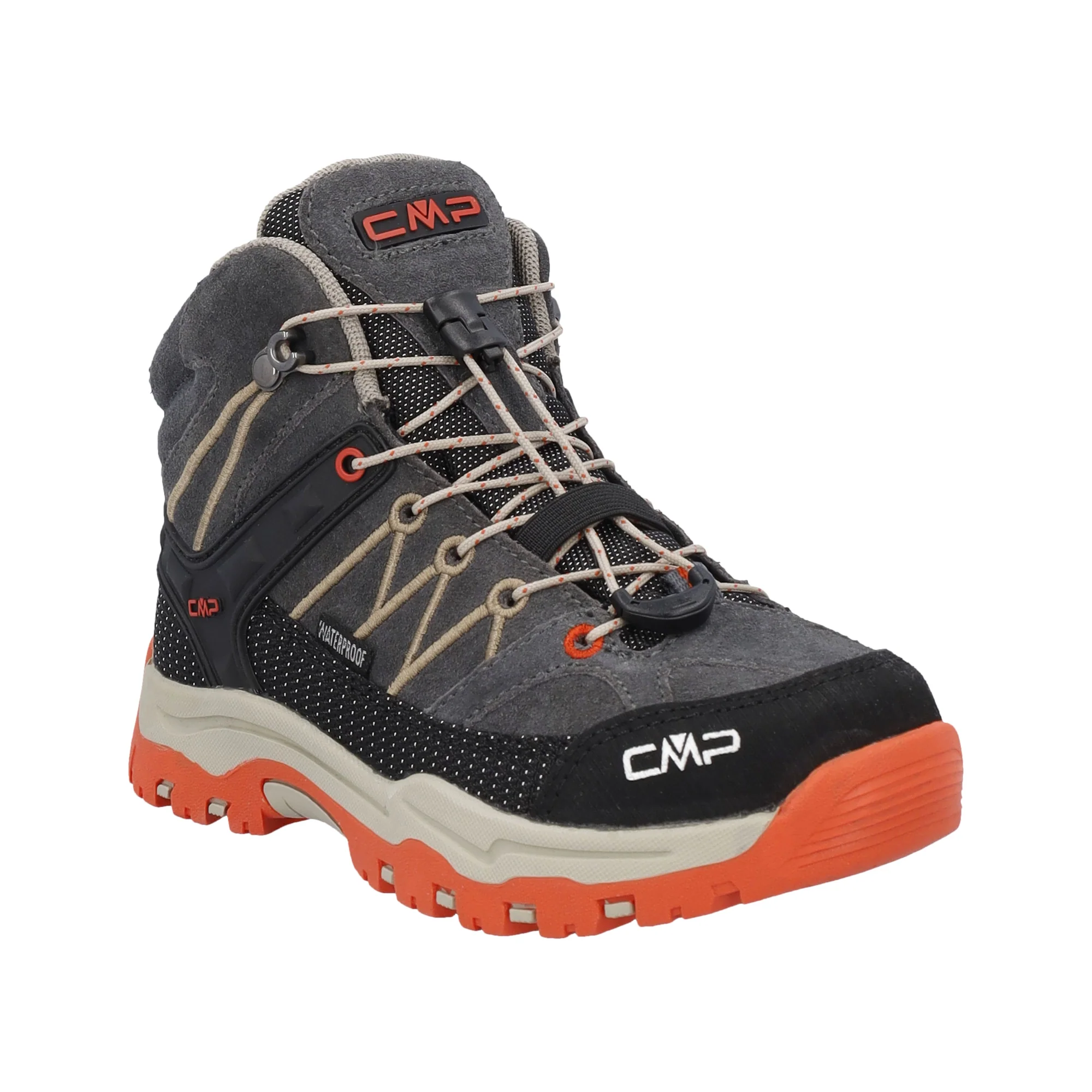 CMP Kids Rigel Trekking Waterproof Mid Trail Boots (Grey/Orange)(Sizes EU28-37) - Image 3