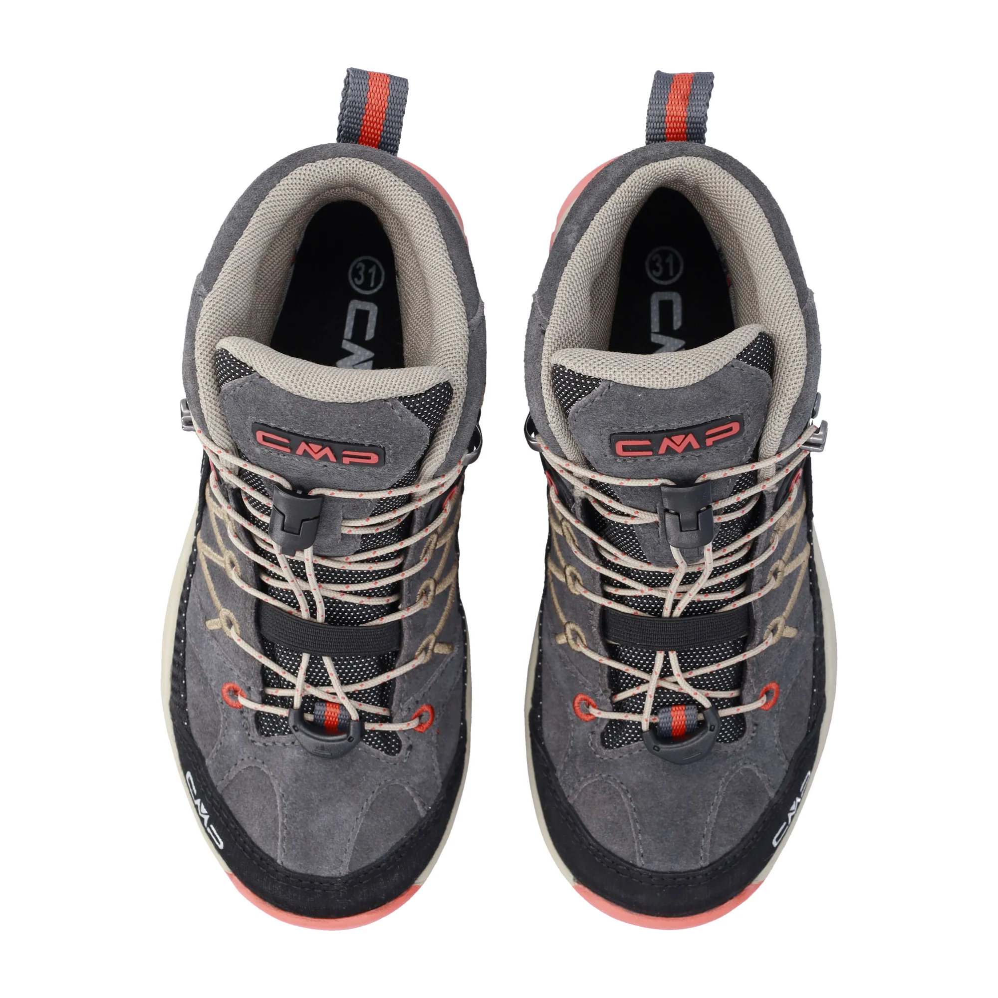 CMP Kids Rigel Trekking Waterproof Mid Trail Boots (Grey/Orange)(Sizes EU28-37) - Image 5
