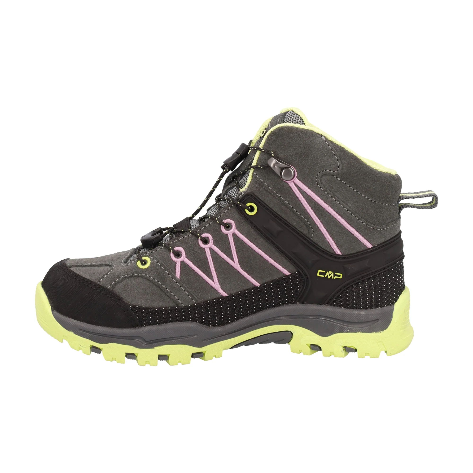 CMP Kids Rigel Trekking Waterproof Mid Trail Boots (Grey/Pink/Apple)(Sizes EU28-37) - Image 2