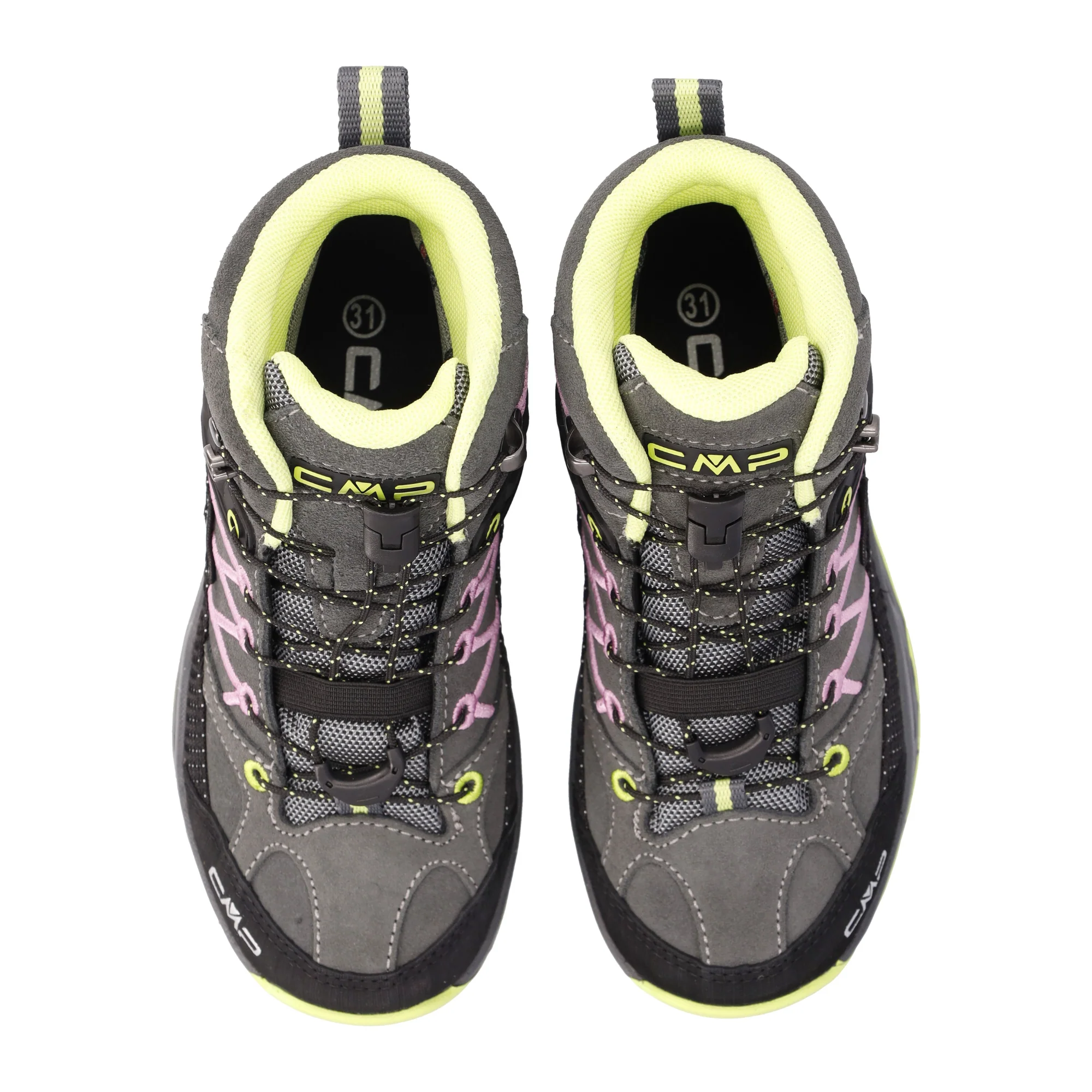 CMP Kids Rigel Trekking Waterproof Mid Trail Boots (Grey/Pink/Apple)(Sizes EU28-37) - Image 5