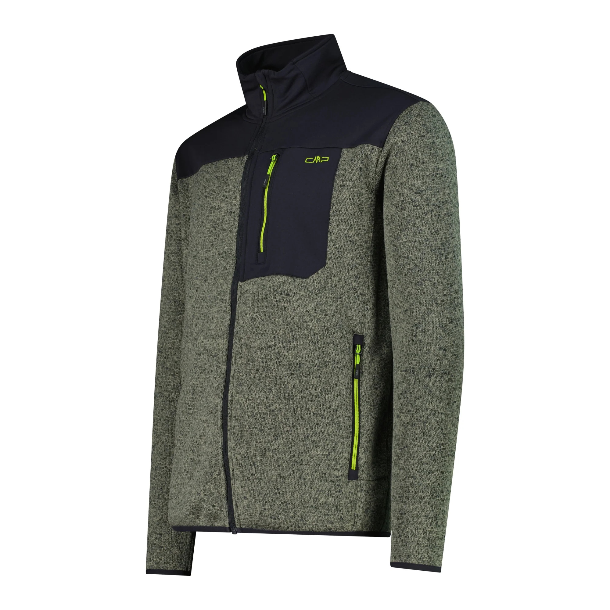CMP Men's Knit Tech Jacquard Full Zip Fleece (Sage/Anthracite) - Image 2