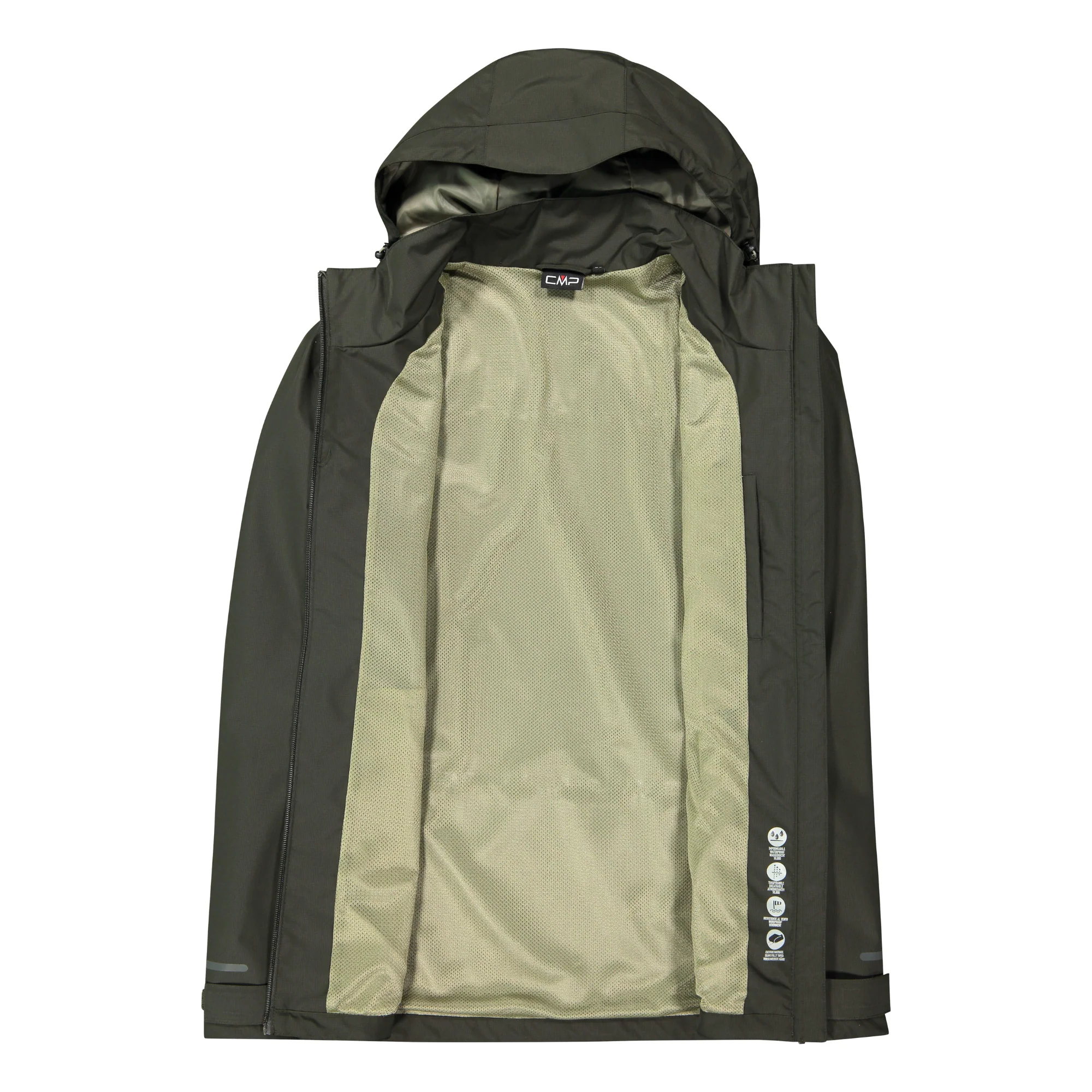 CMP Men's Ripstop Waterproof Jacket (Pine) - Image 4