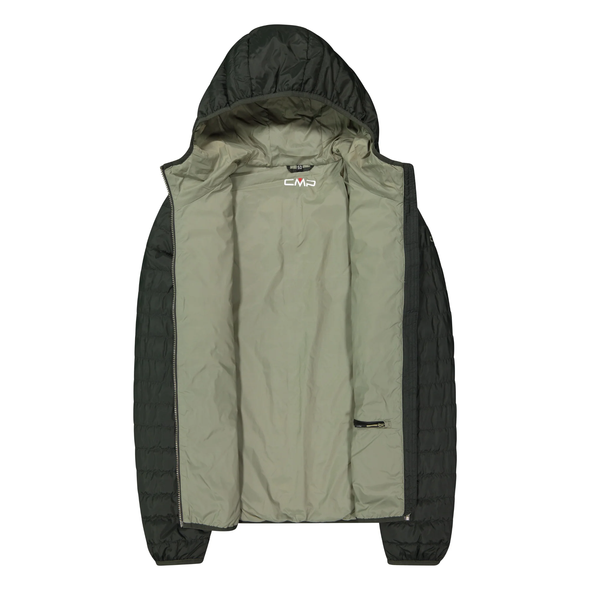 CMP Men's Padded Hooded Insulated Jacket (Pine) - Image 4