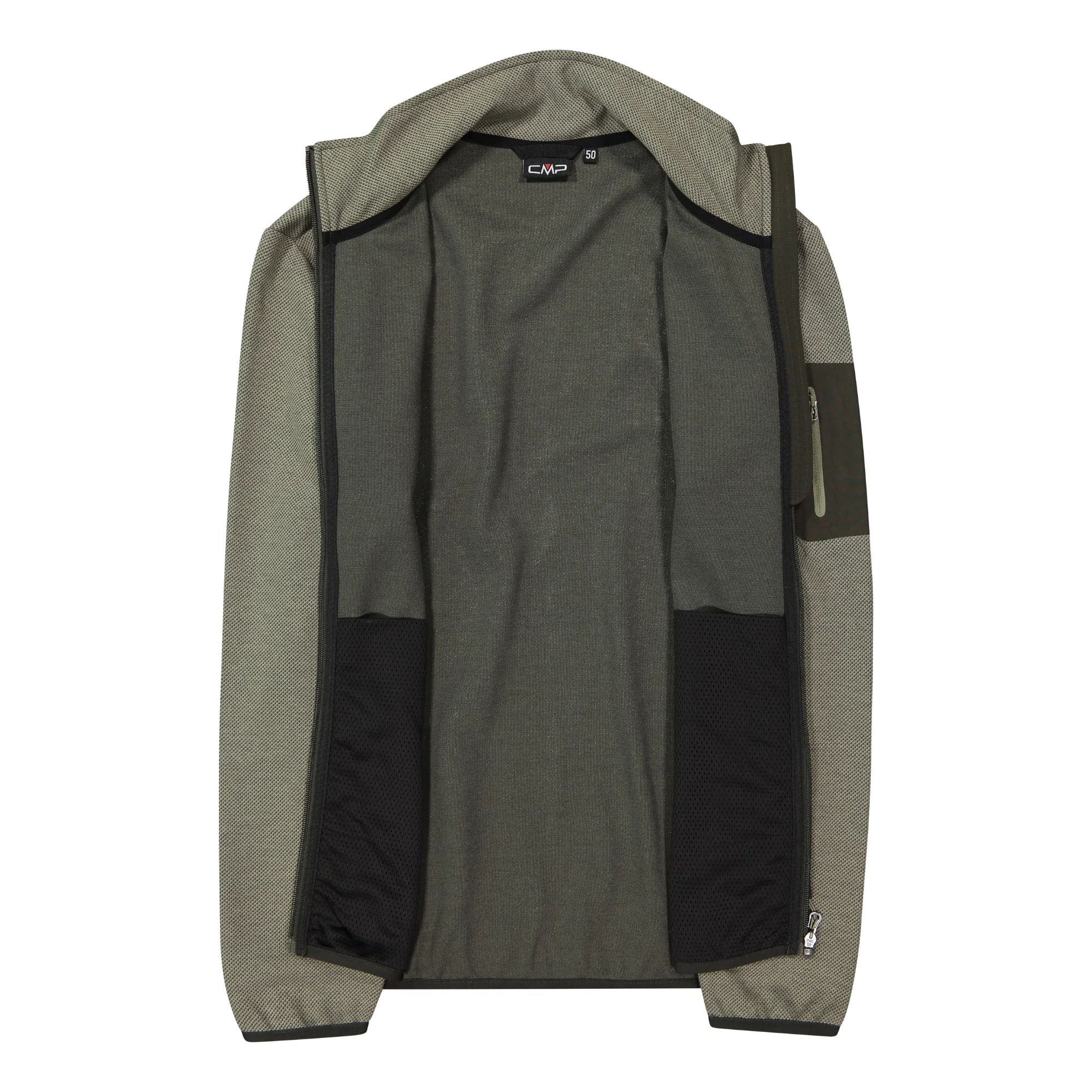 CMP Men's Jacquard Knit-Tech Full Zip Fleece (Sage/Pine) - Image 4