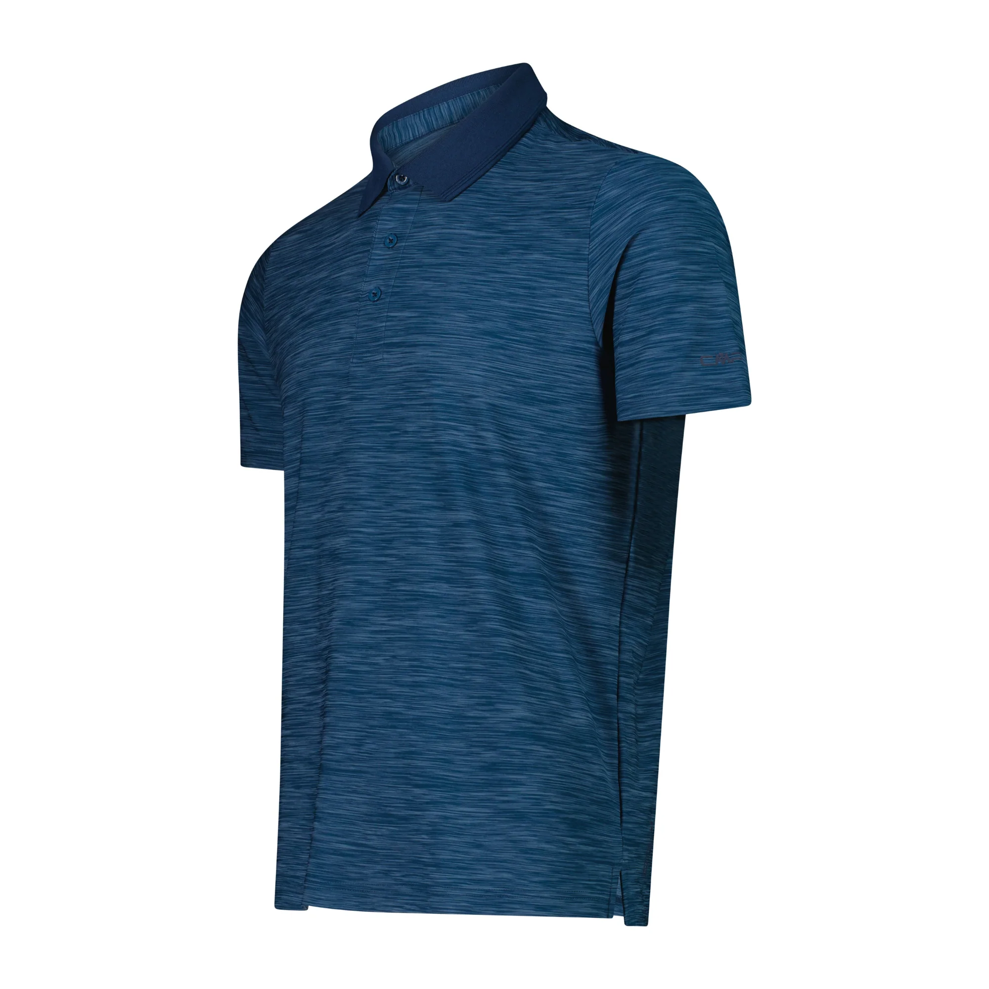 CMP Men's Melange Stretch Jersey Short Sleeve Technical Polo Shirt (Petroleum Mel) - Image 2